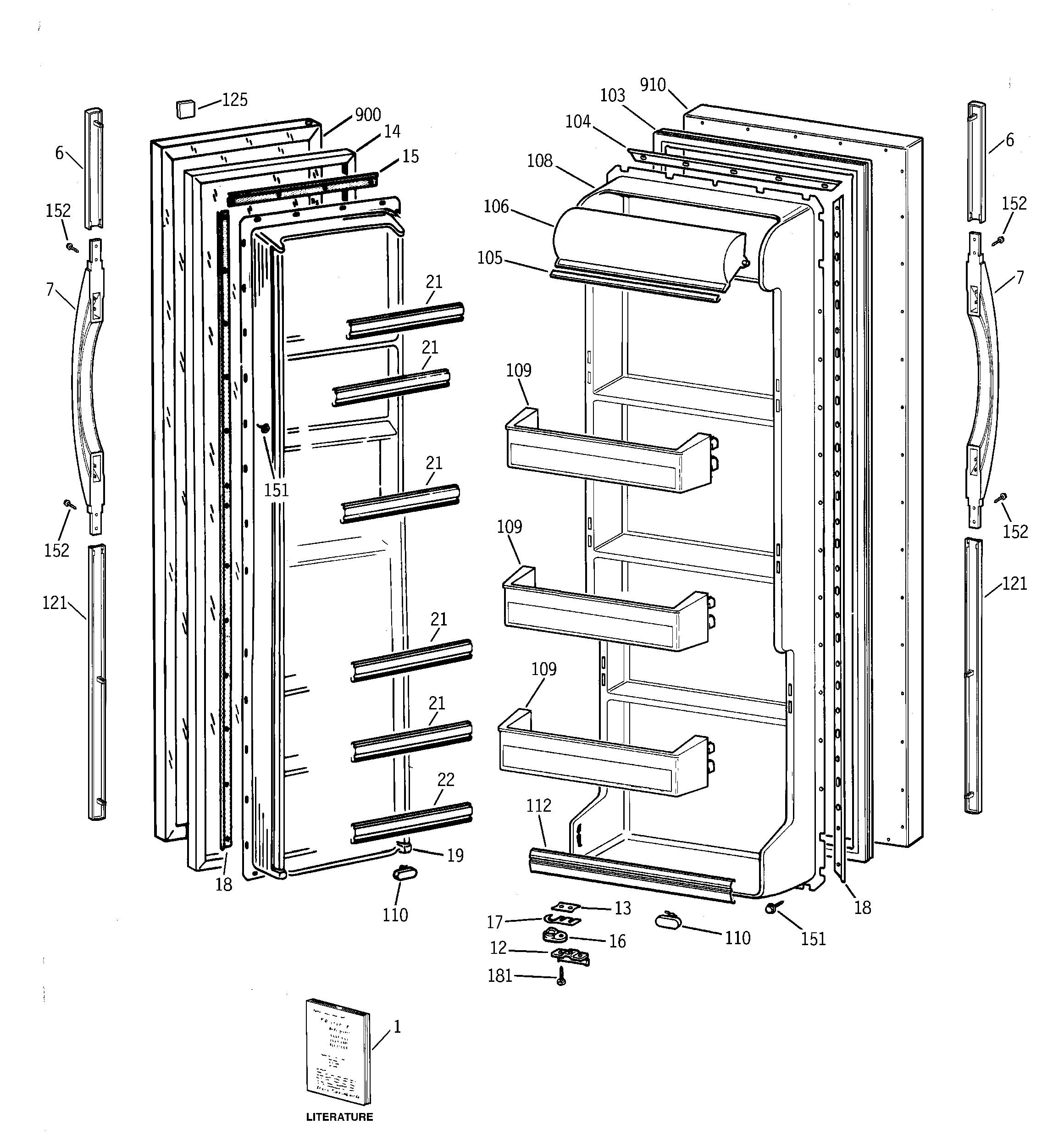 Hotpoint CSK20GABGAD doors diagram