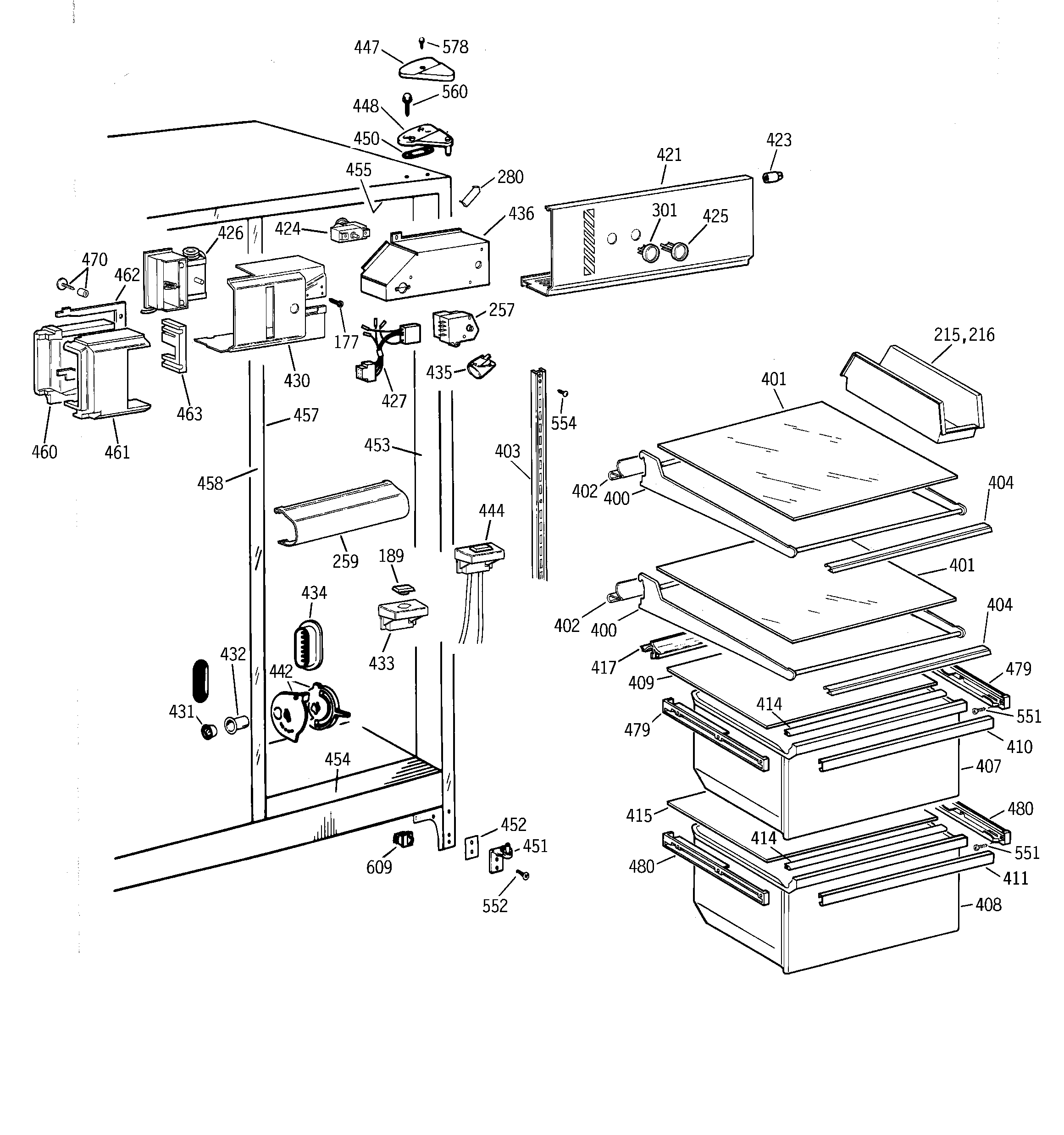 Hotpoint CSK20GABGAD fresh food section diagram