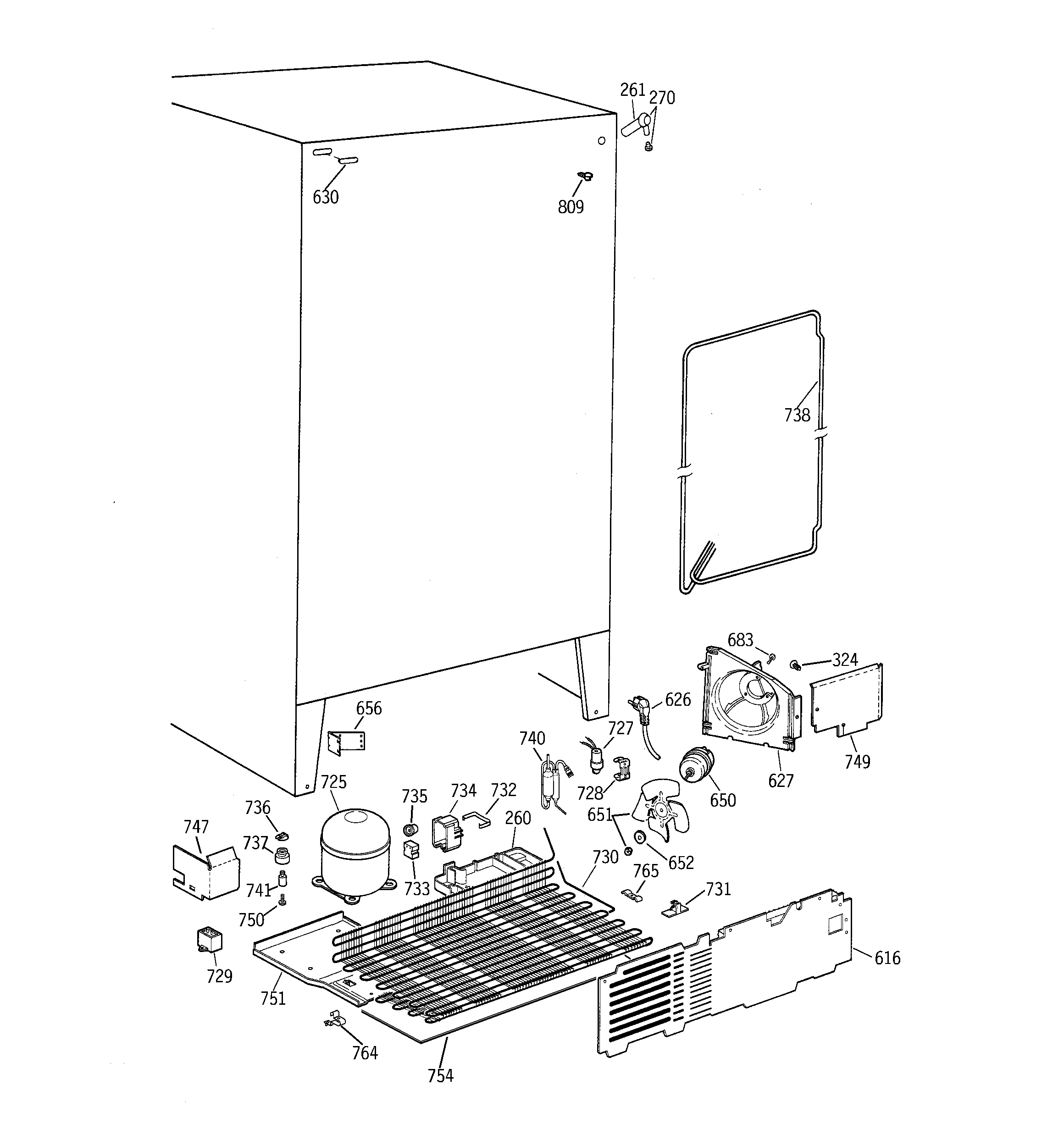 Hotpoint CSK20GABGAD unit parts diagram