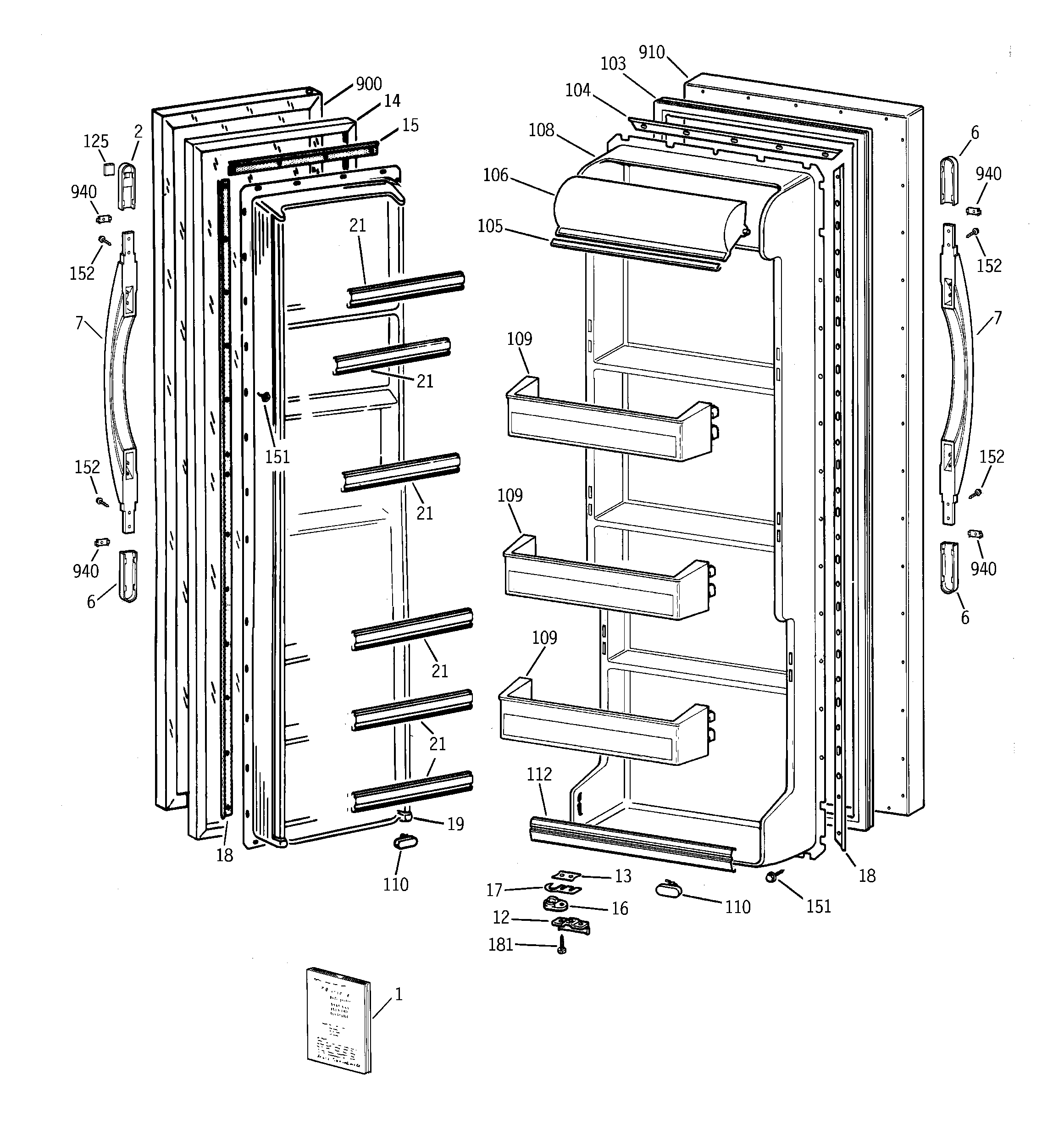 Hotpoint CST20KABGWH doors diagram