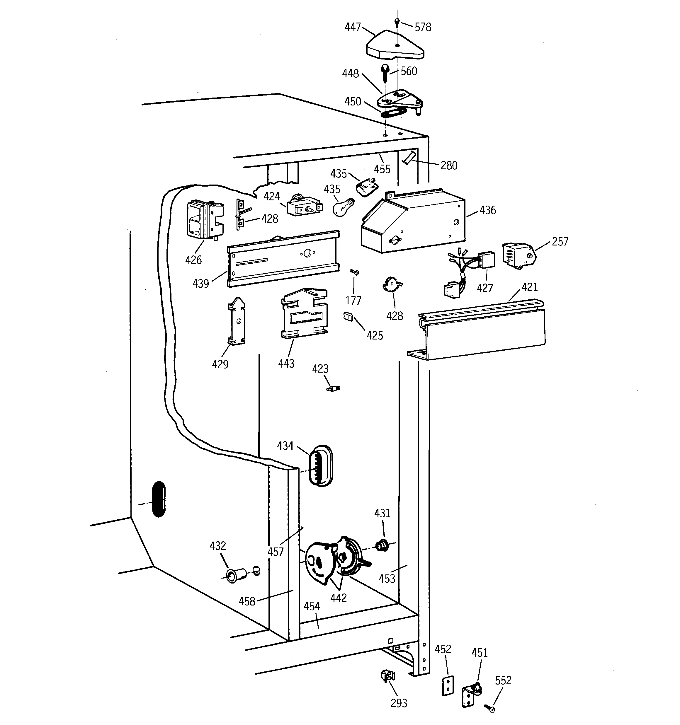Hotpoint CSX20BABGAD fresh food section diagram