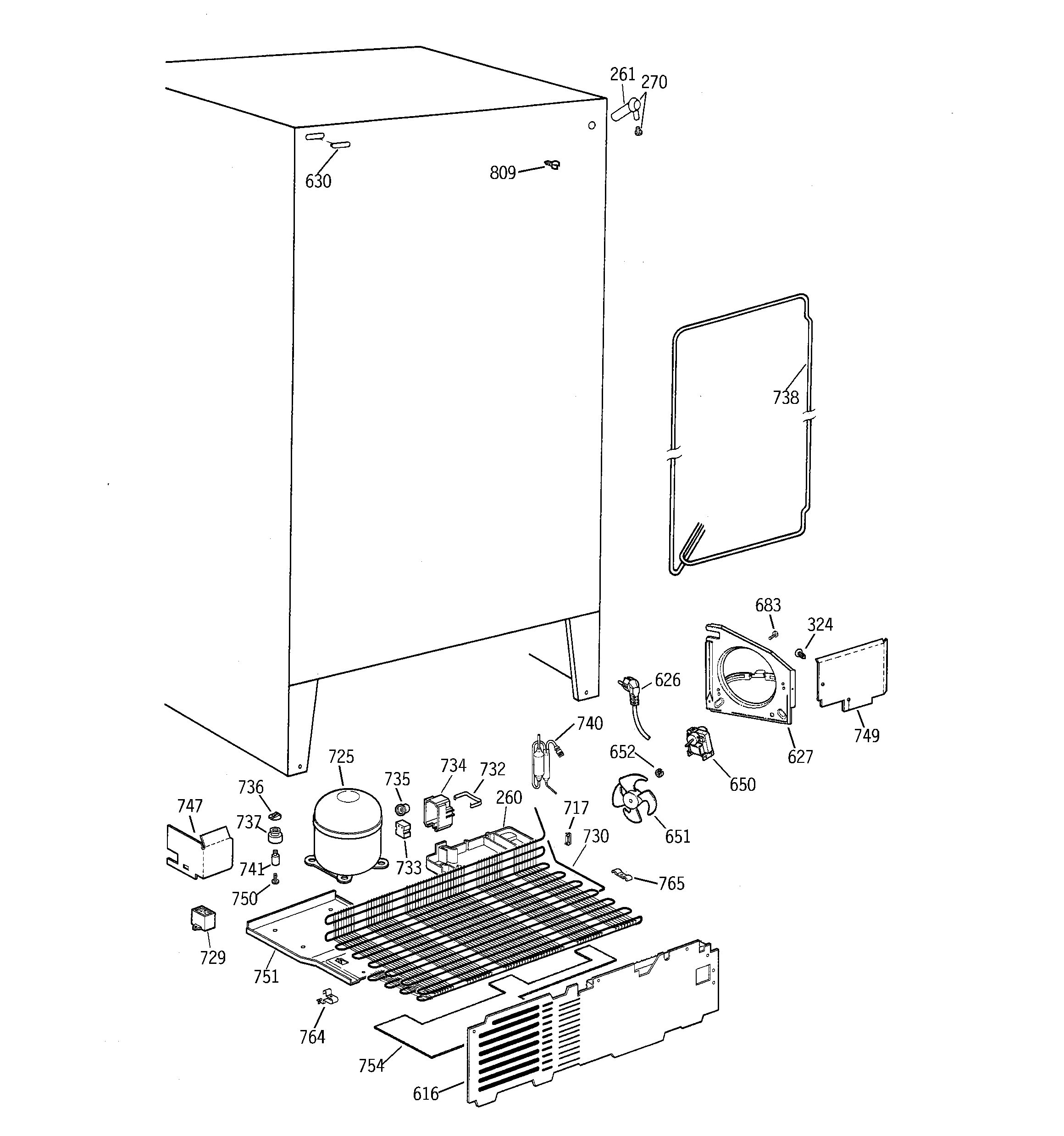Hotpoint CSX20BABGAD unit parts diagram