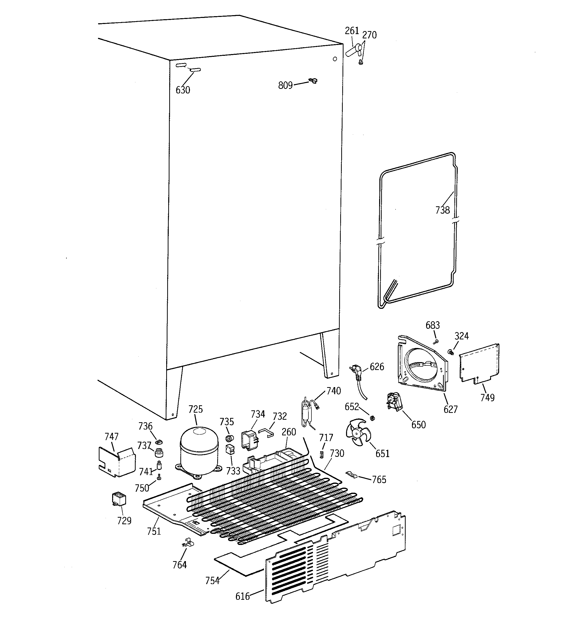 Hotpoint CSX20BABKAD unit parts diagram