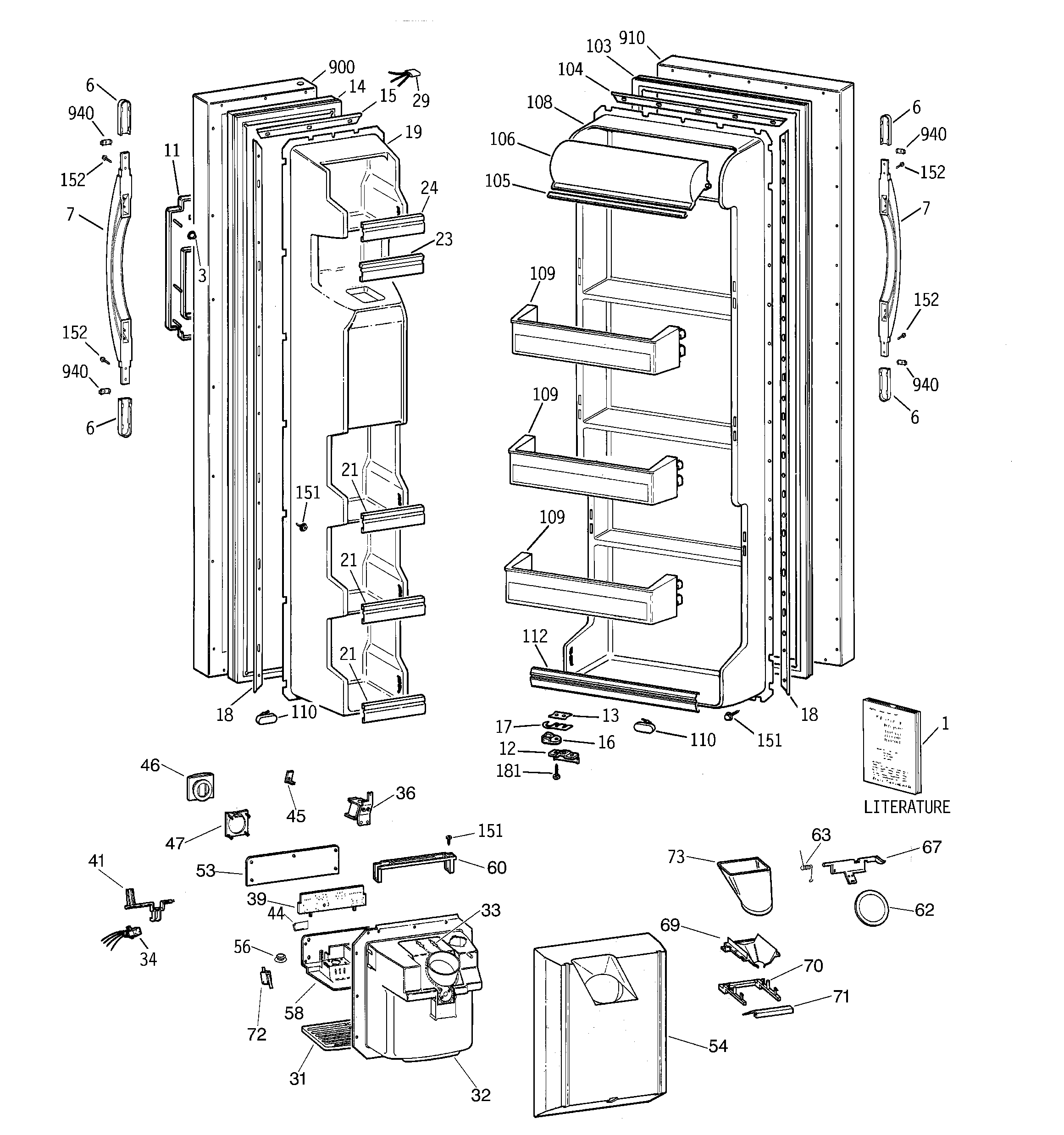 Hotpoint CSX22BCBKWH doors diagram