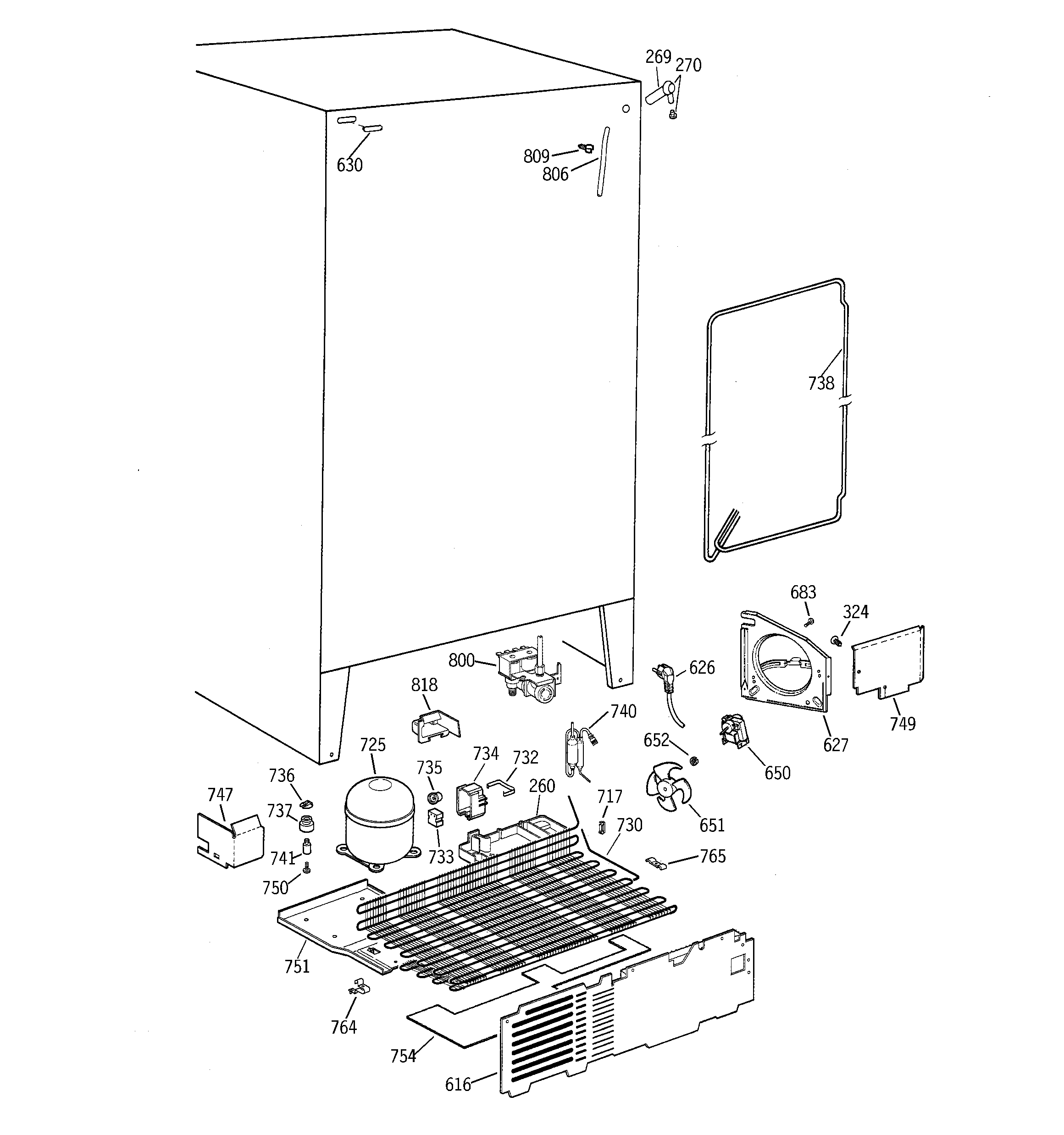Hotpoint CSX22BCBKWH unit parts diagram
