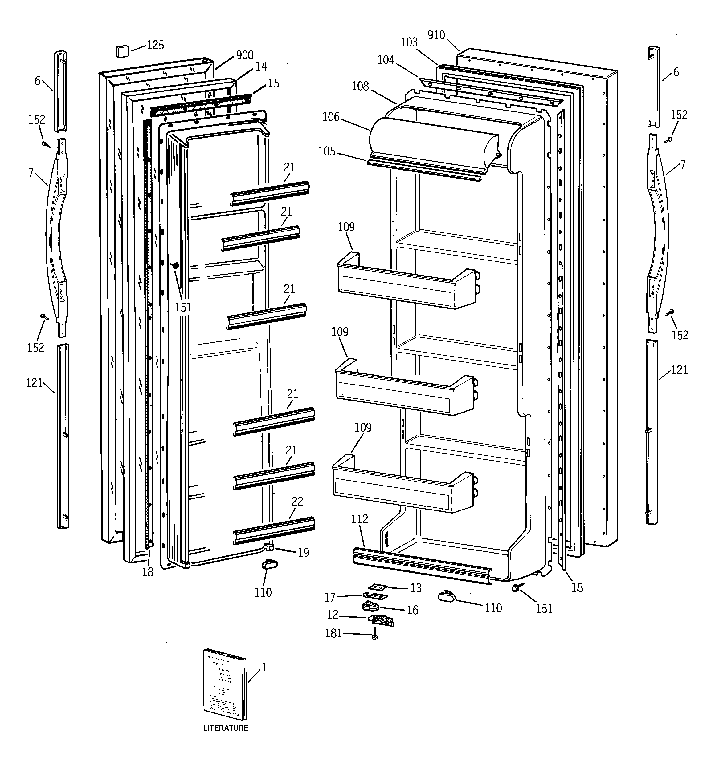 Hotpoint CSK22GABGAD doors diagram