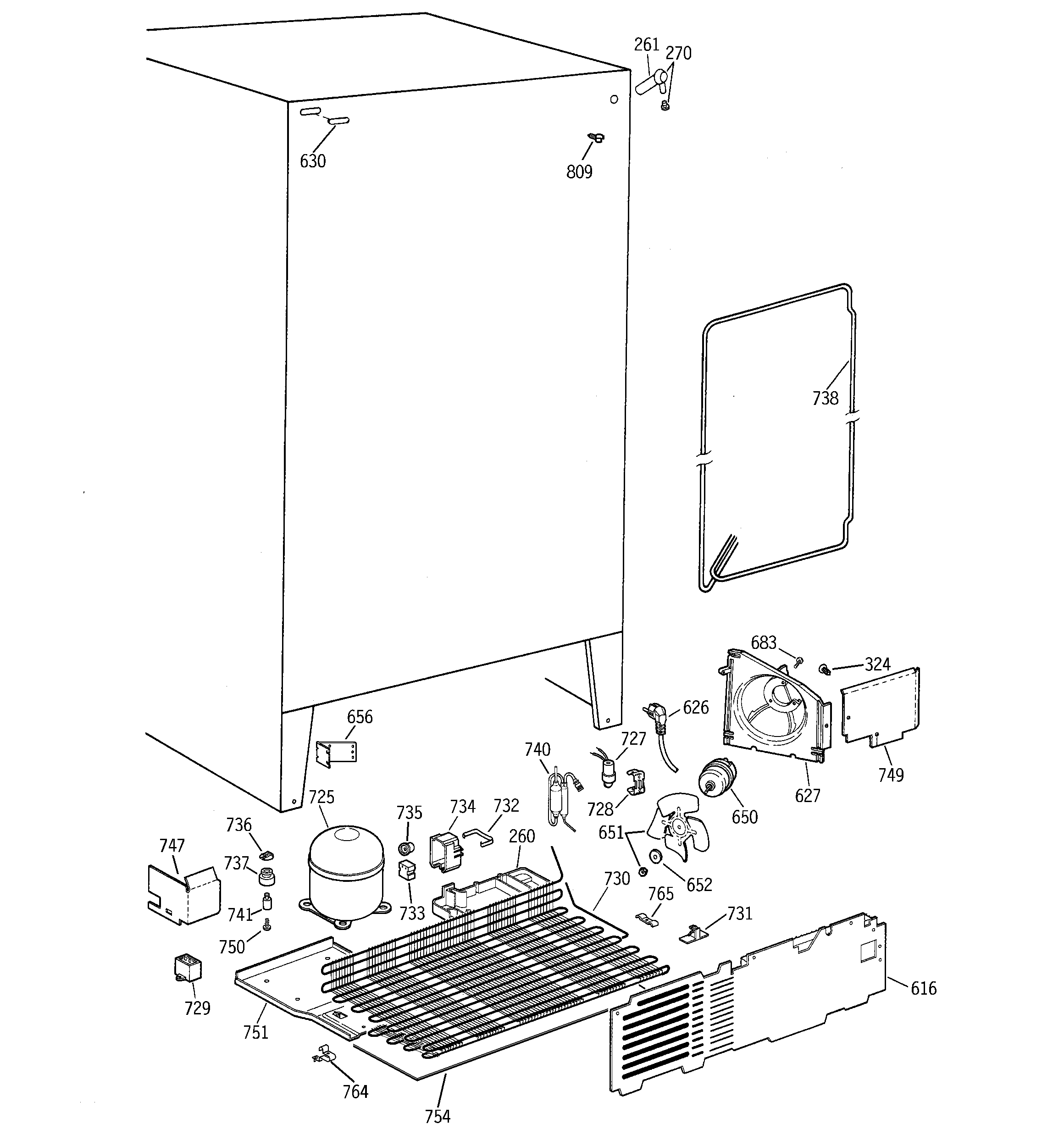 Hotpoint CSK22GABGAD unit parts diagram