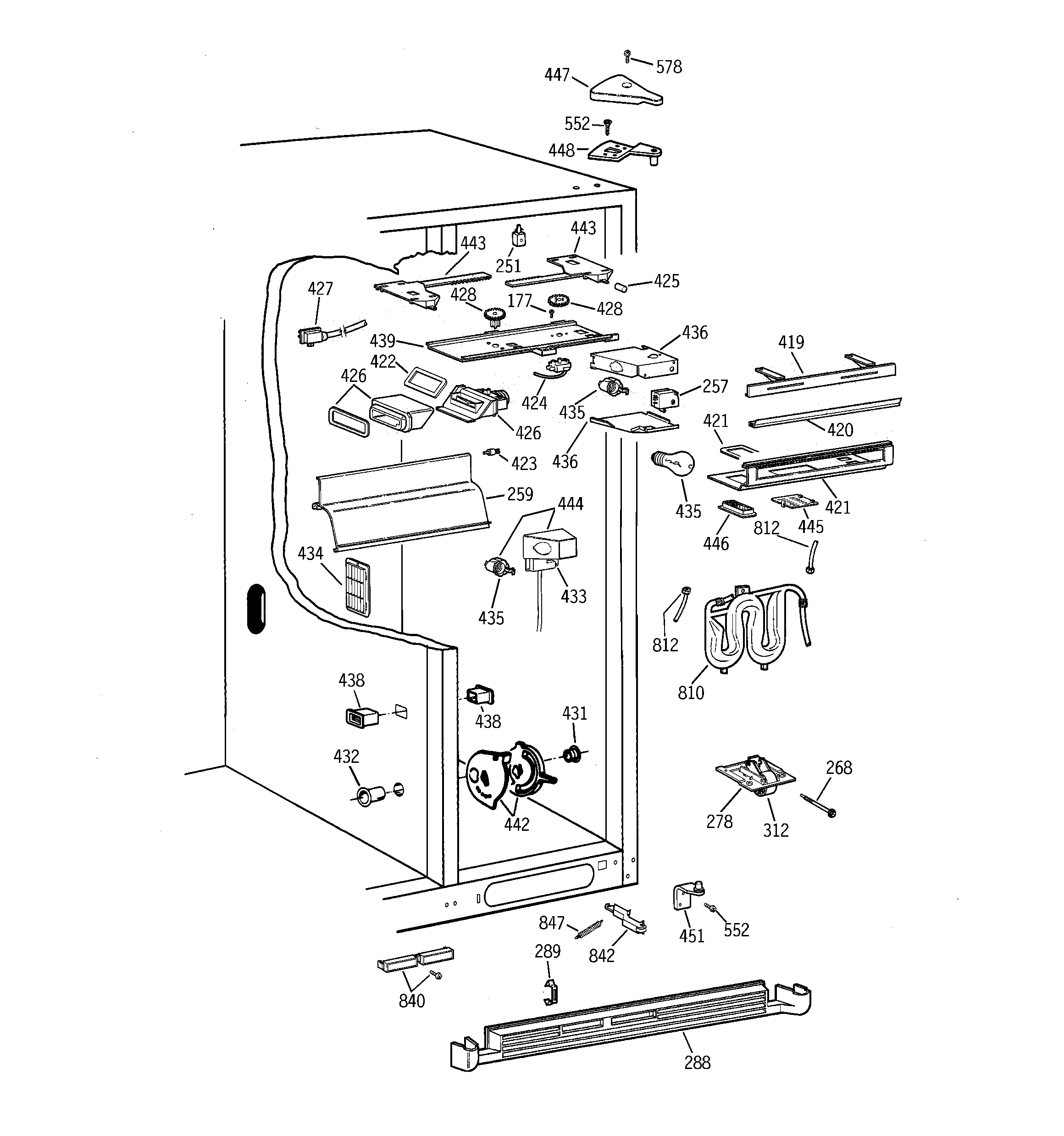 Hotpoint CSK30DRBGAA fresh food section diagram