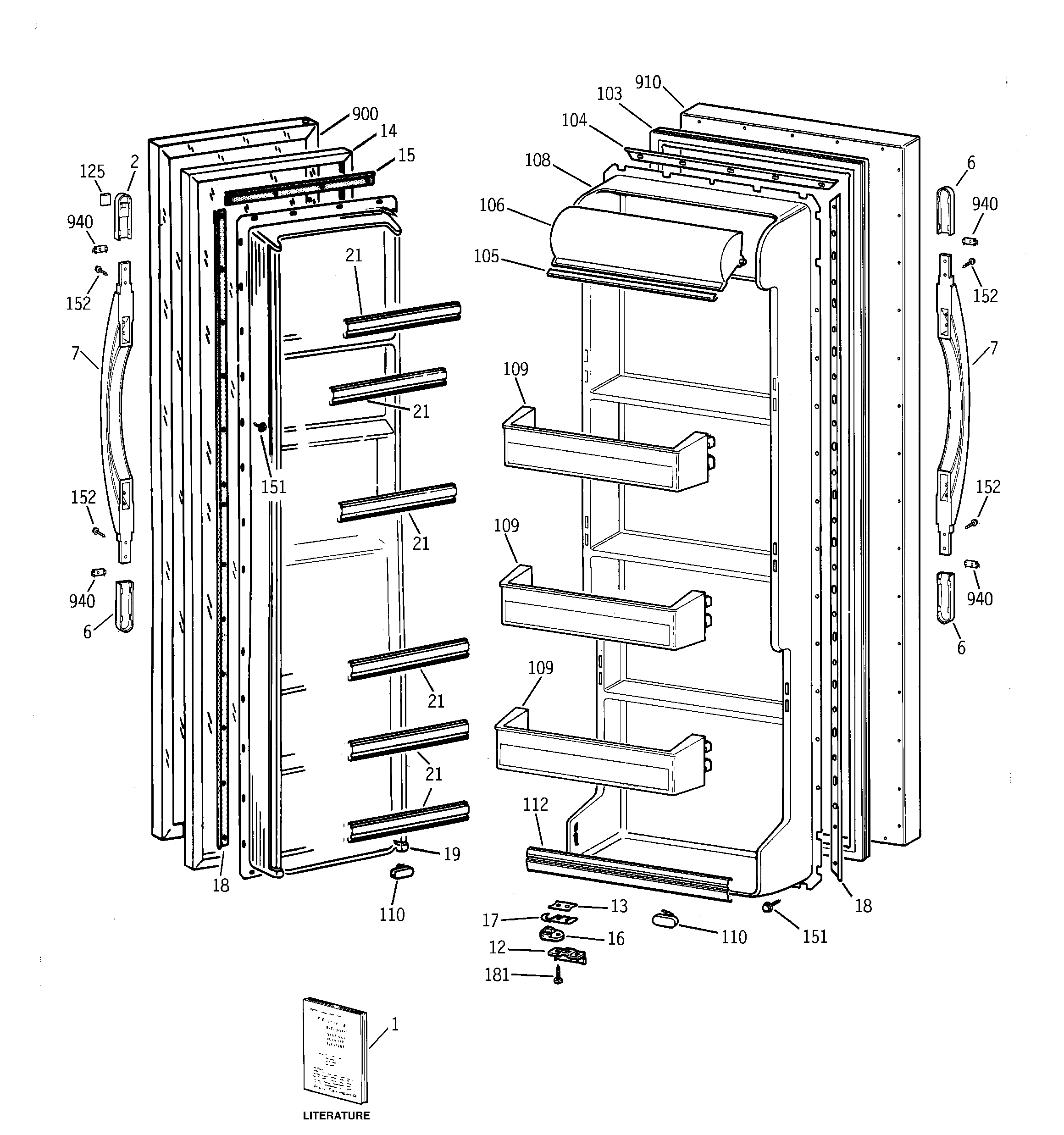 Hotpoint CSX22GABGAA doors diagram