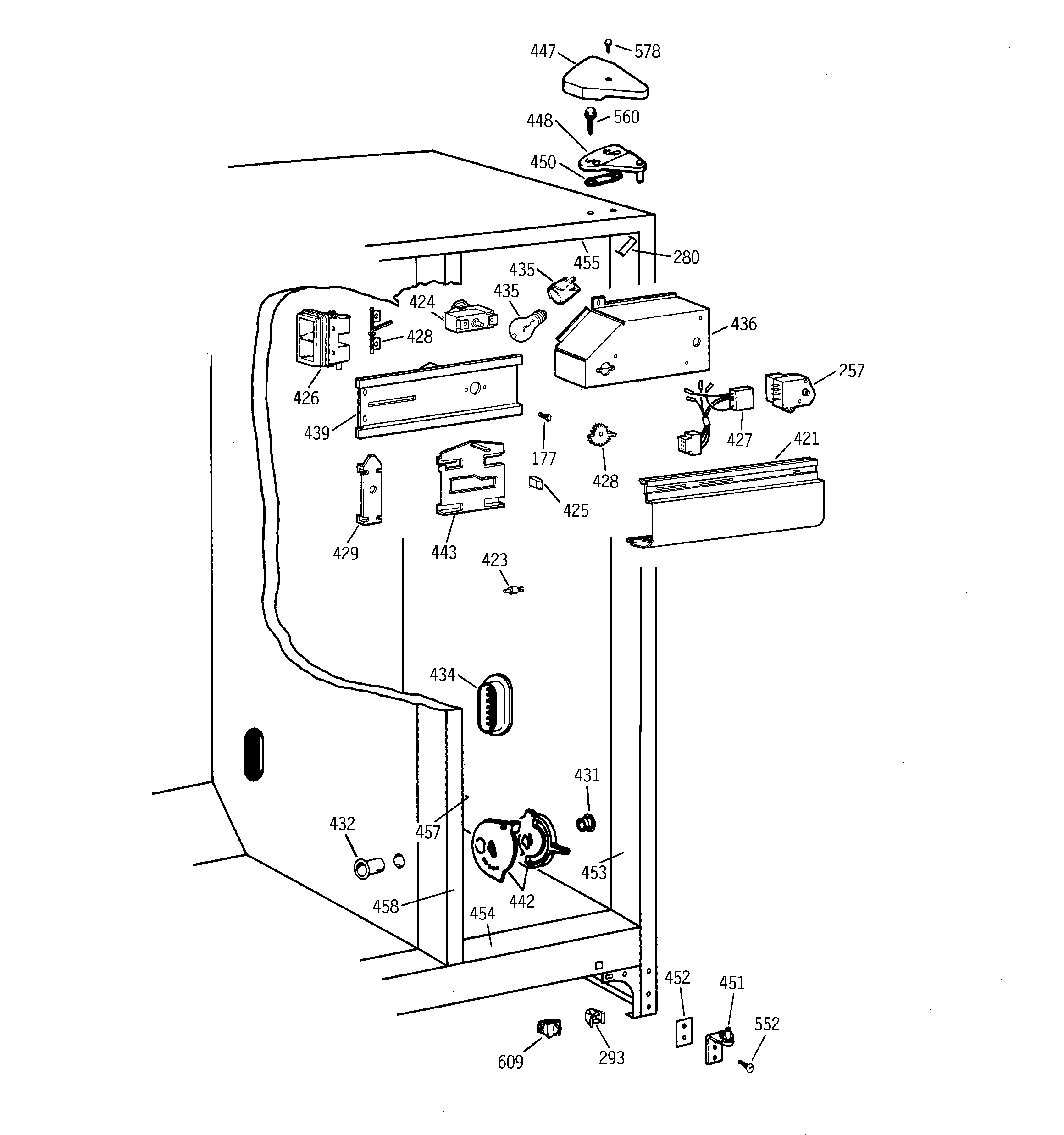 Hotpoint CSX22GABGAA fresh food section diagram