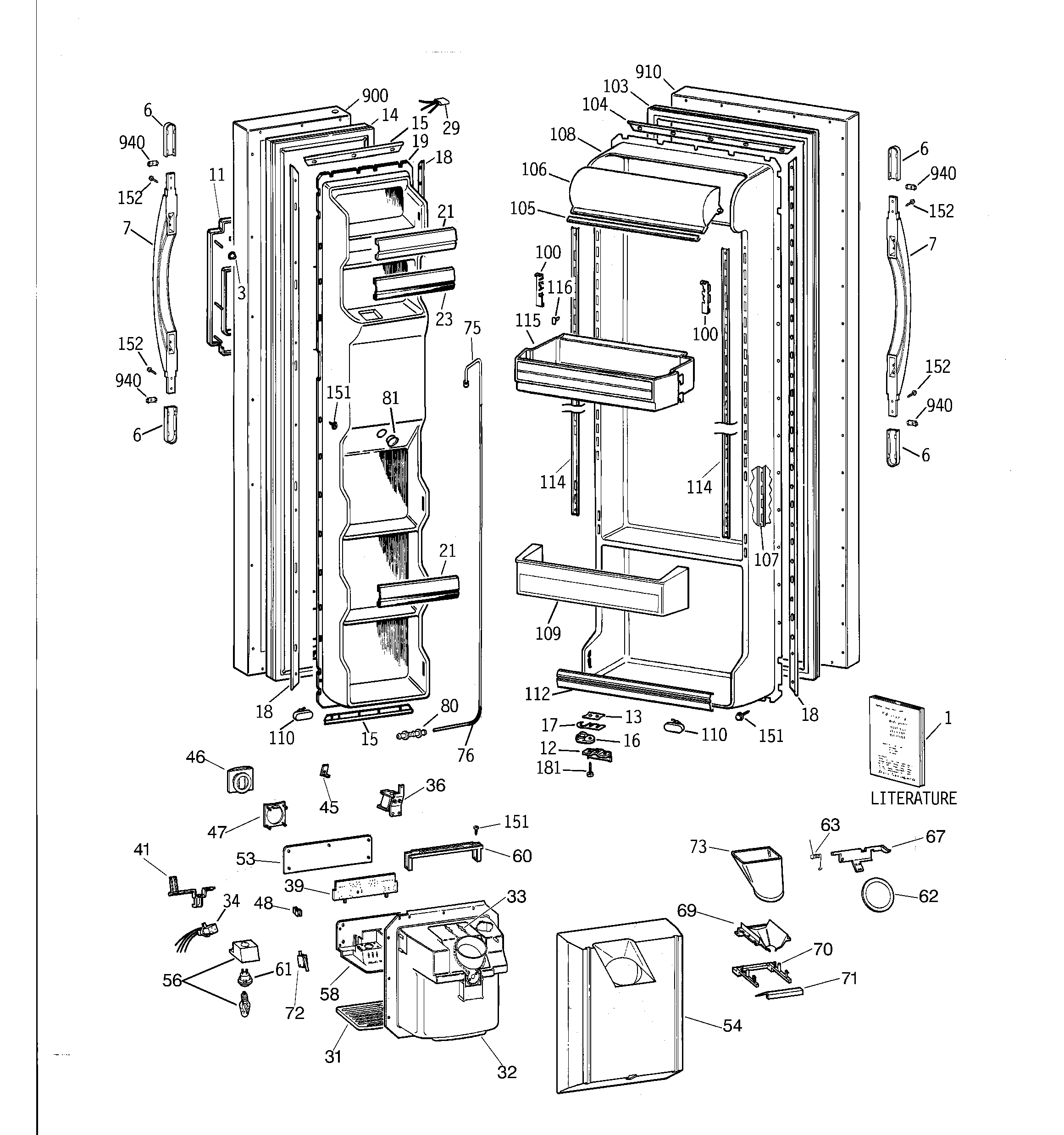 Hotpoint CSX25GPCGWW doors diagram