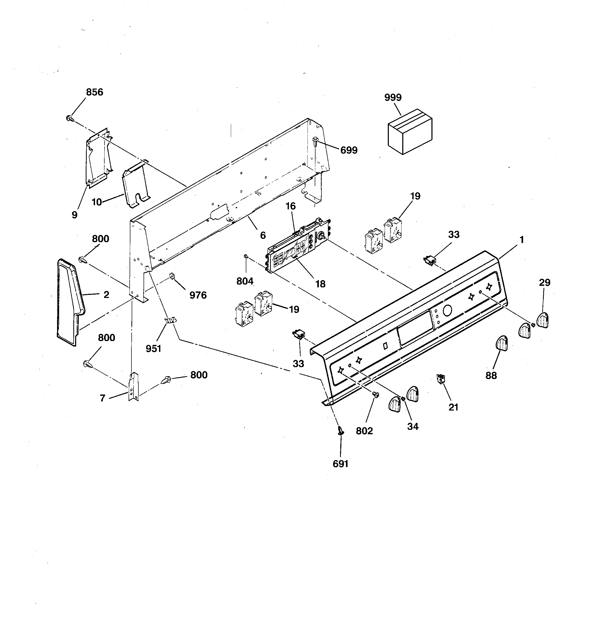 Hotpoint RB756GT5WW control panel diagram