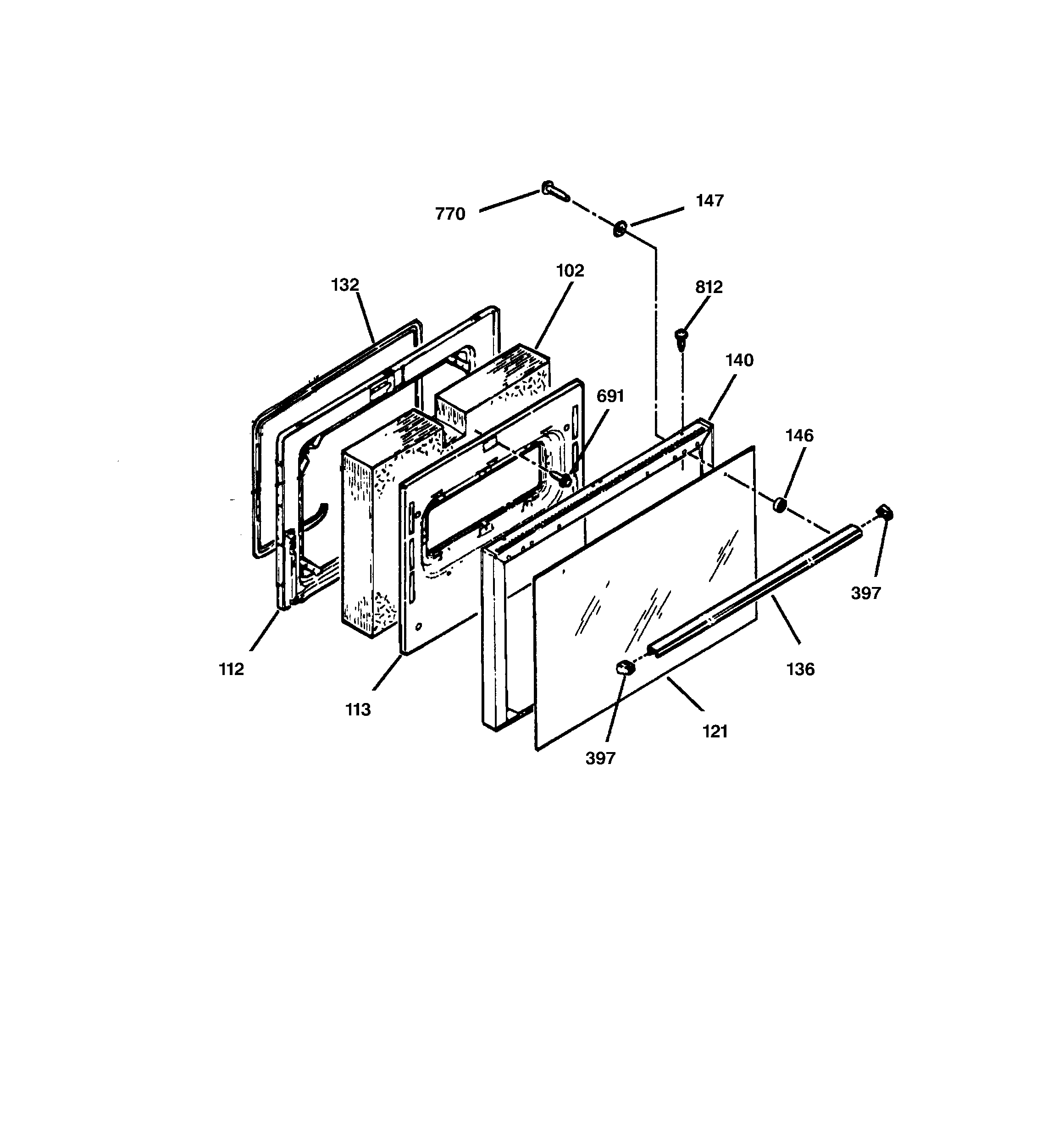 Hotpoint RB756GT5WW door diagram