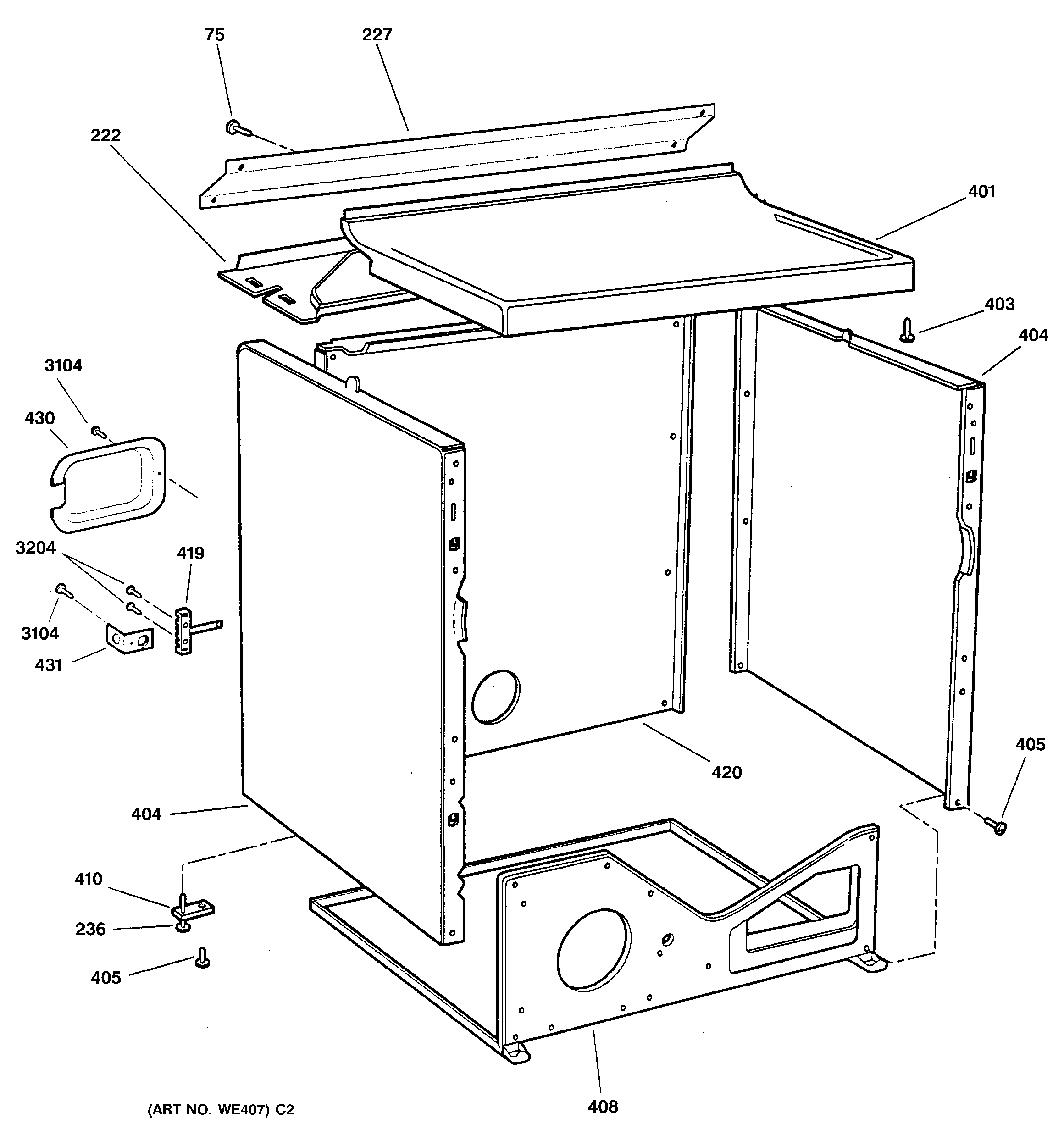 Hotpoint NWXR473EV1WW cabinet diagram