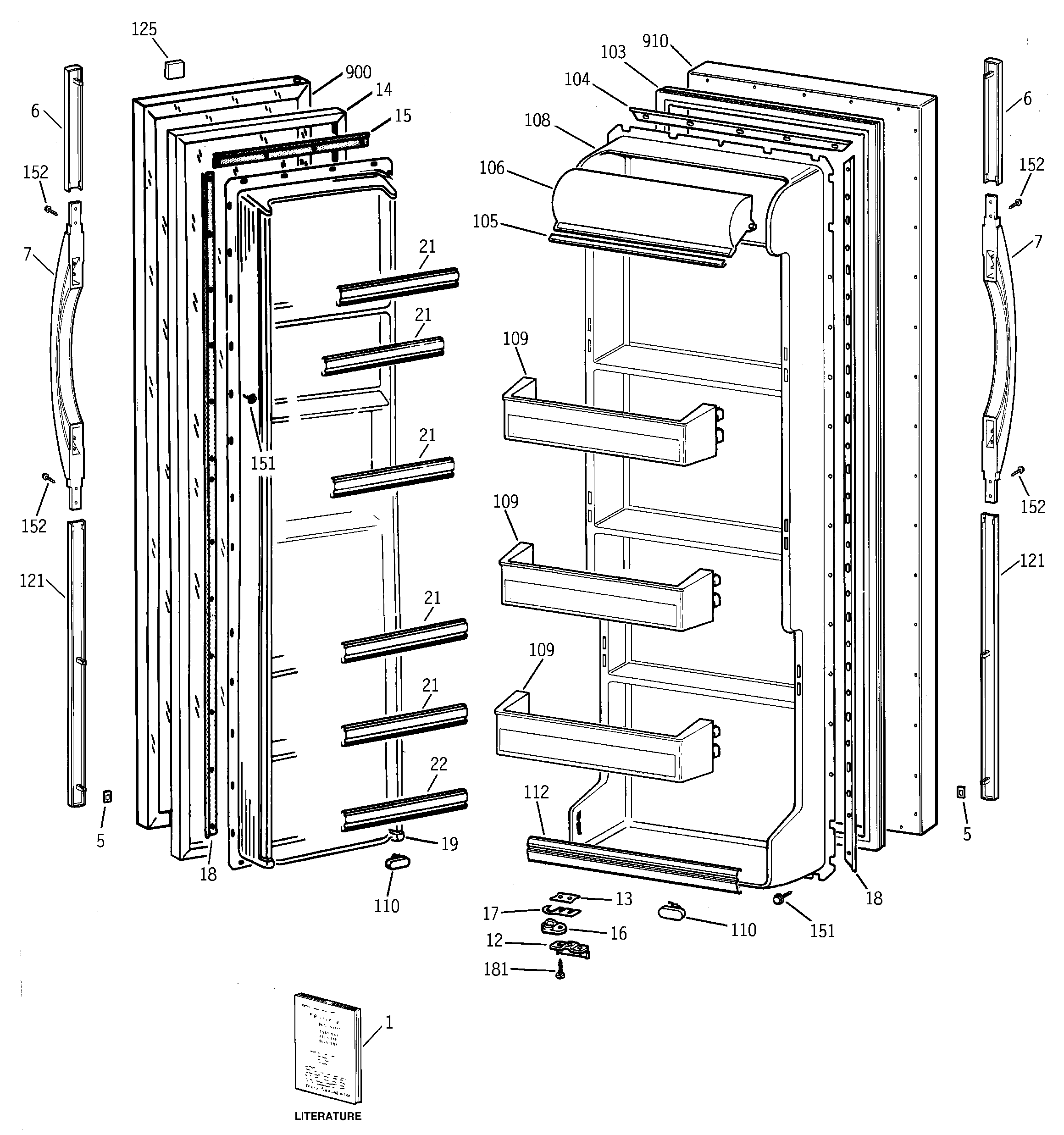 Hotpoint CSK22GABKAD doors diagram
