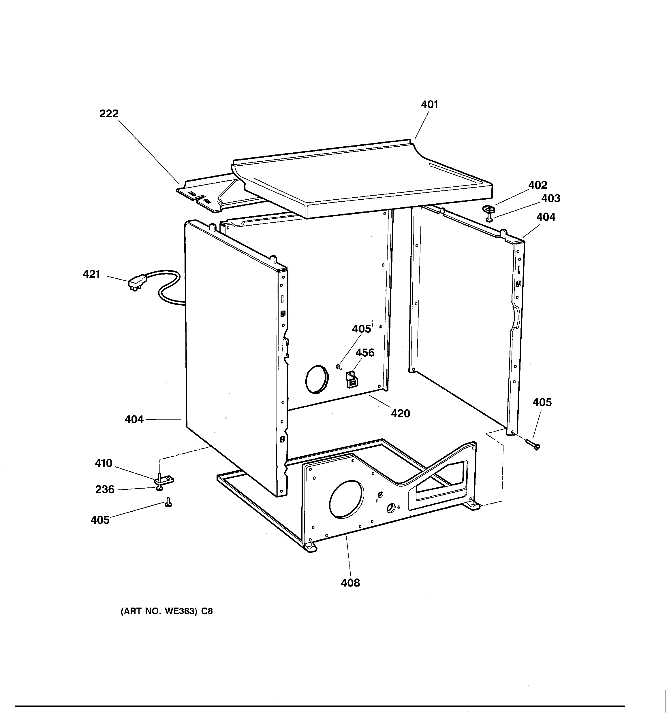 Hotpoint NBXR453GV1AA cabinet diagram