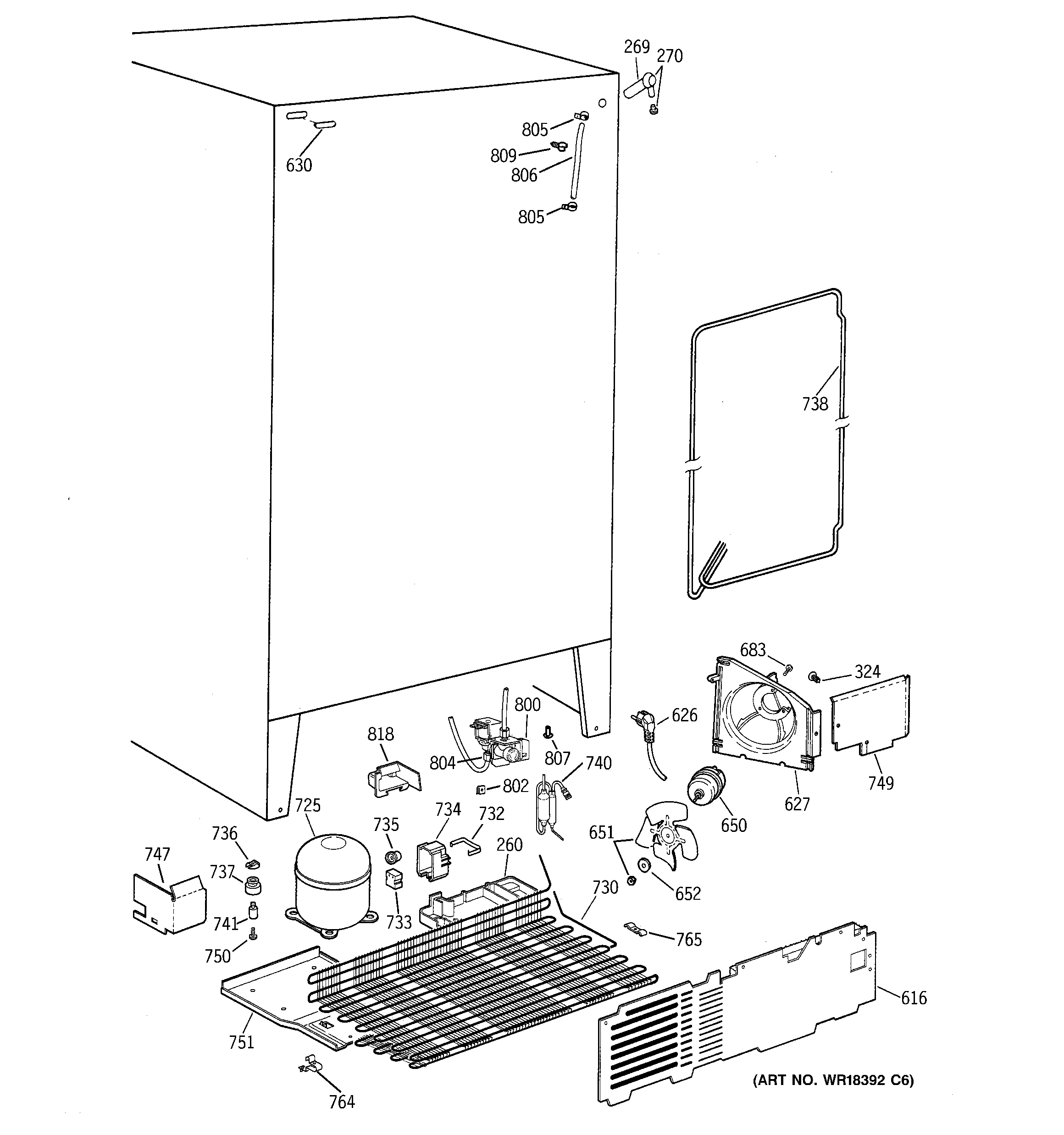 Hotpoint CSX22BCBBWH unit parts diagram