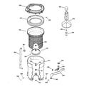 Hotpoint VLXR1020A0WO tub, basket & agitator diagram