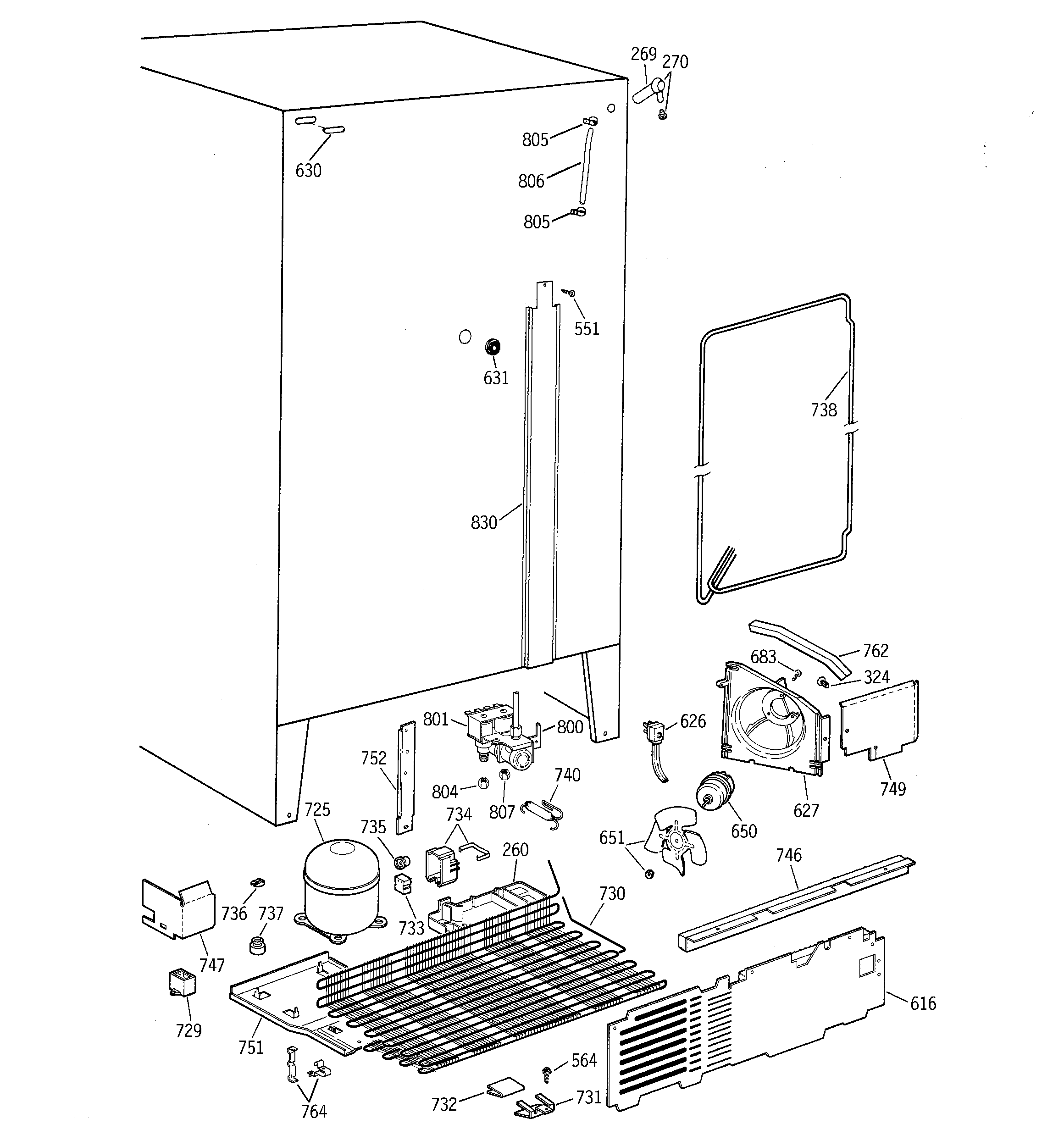 Hotpoint CSX22DMB unit parts diagram