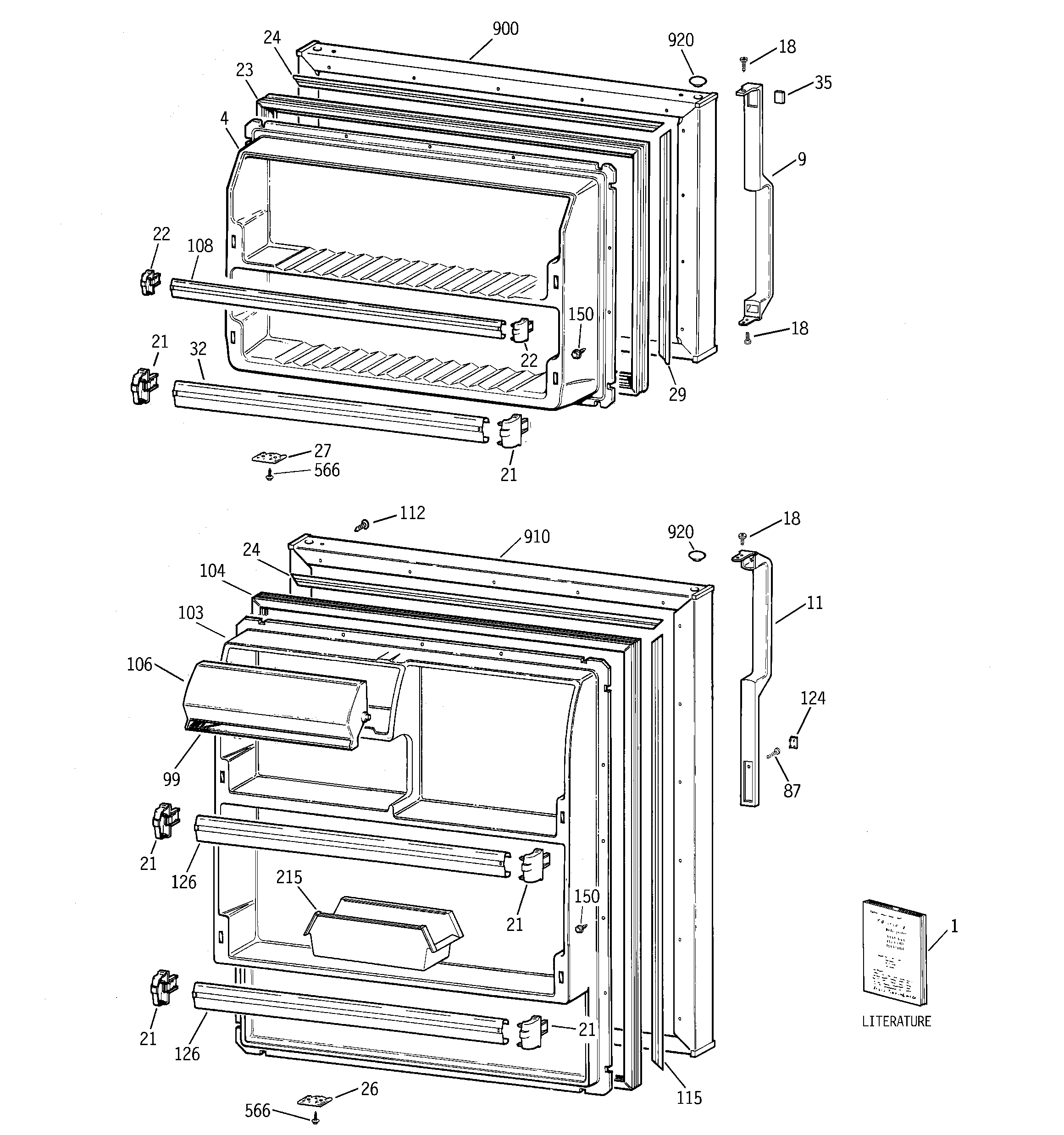 Hotpoint CTX18HABBRWW doors diagram