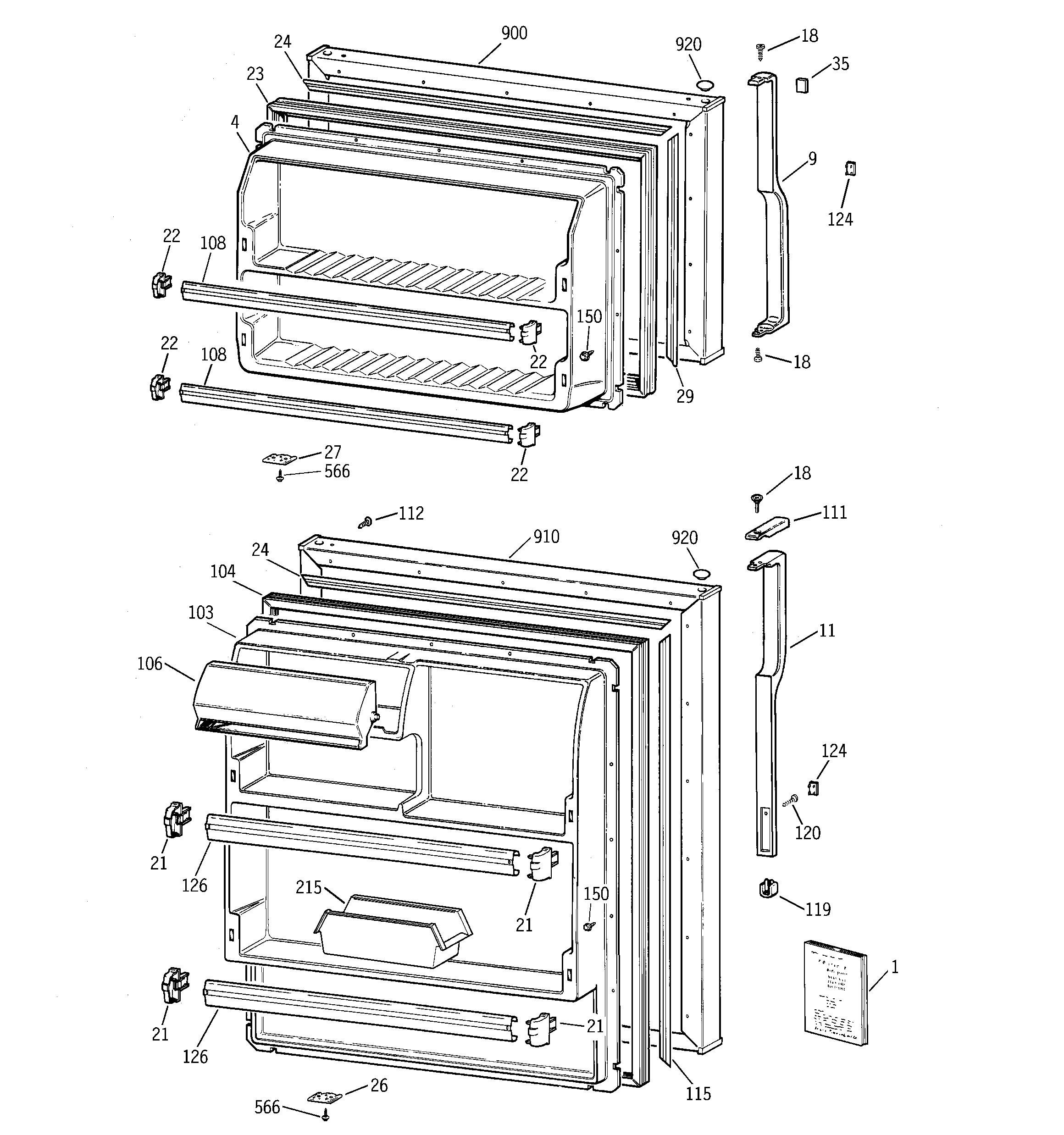 Hotpoint CTX14BABBRWW doors diagram