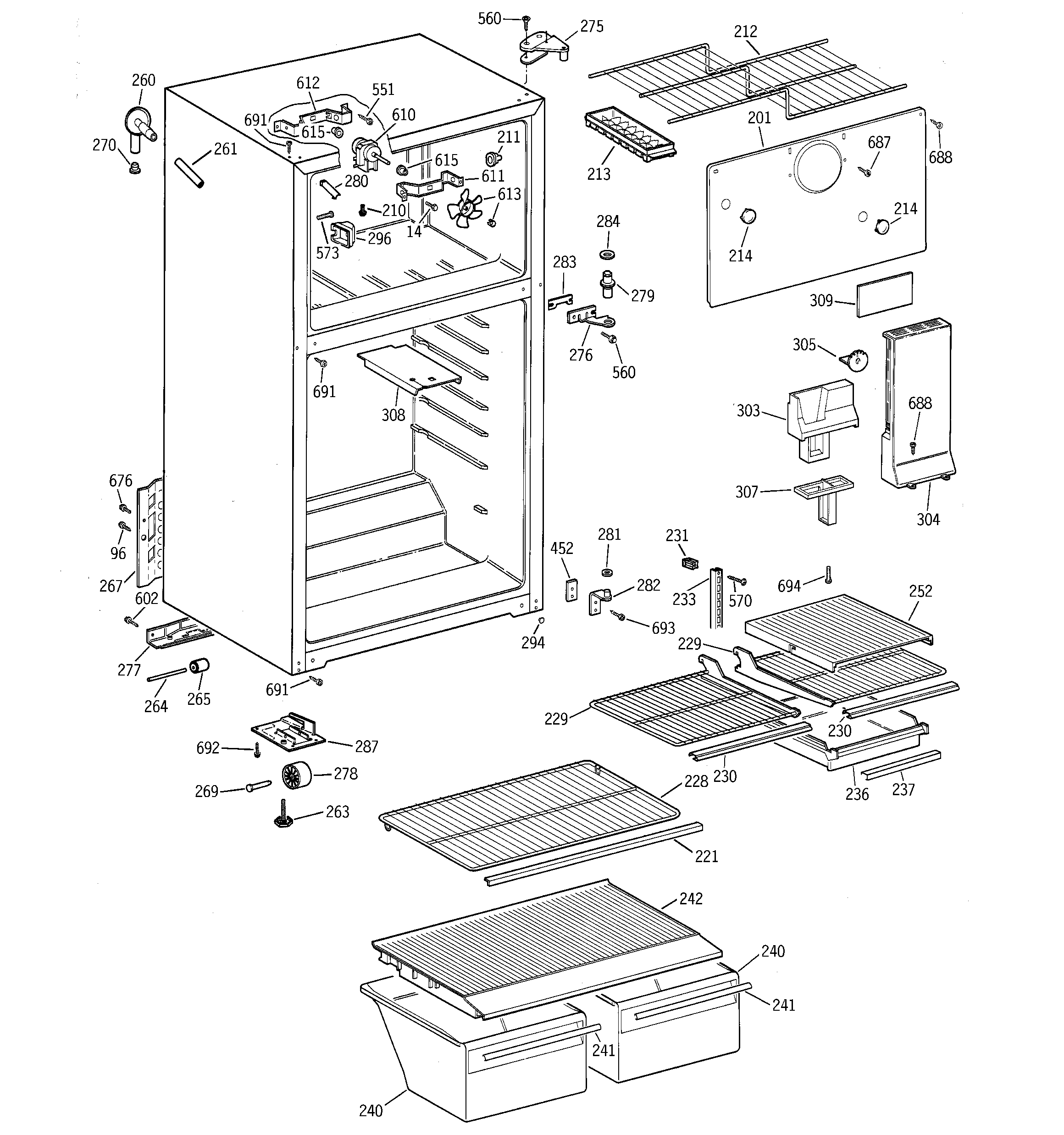 Hotpoint CTT18EABBRWW cabinet diagram