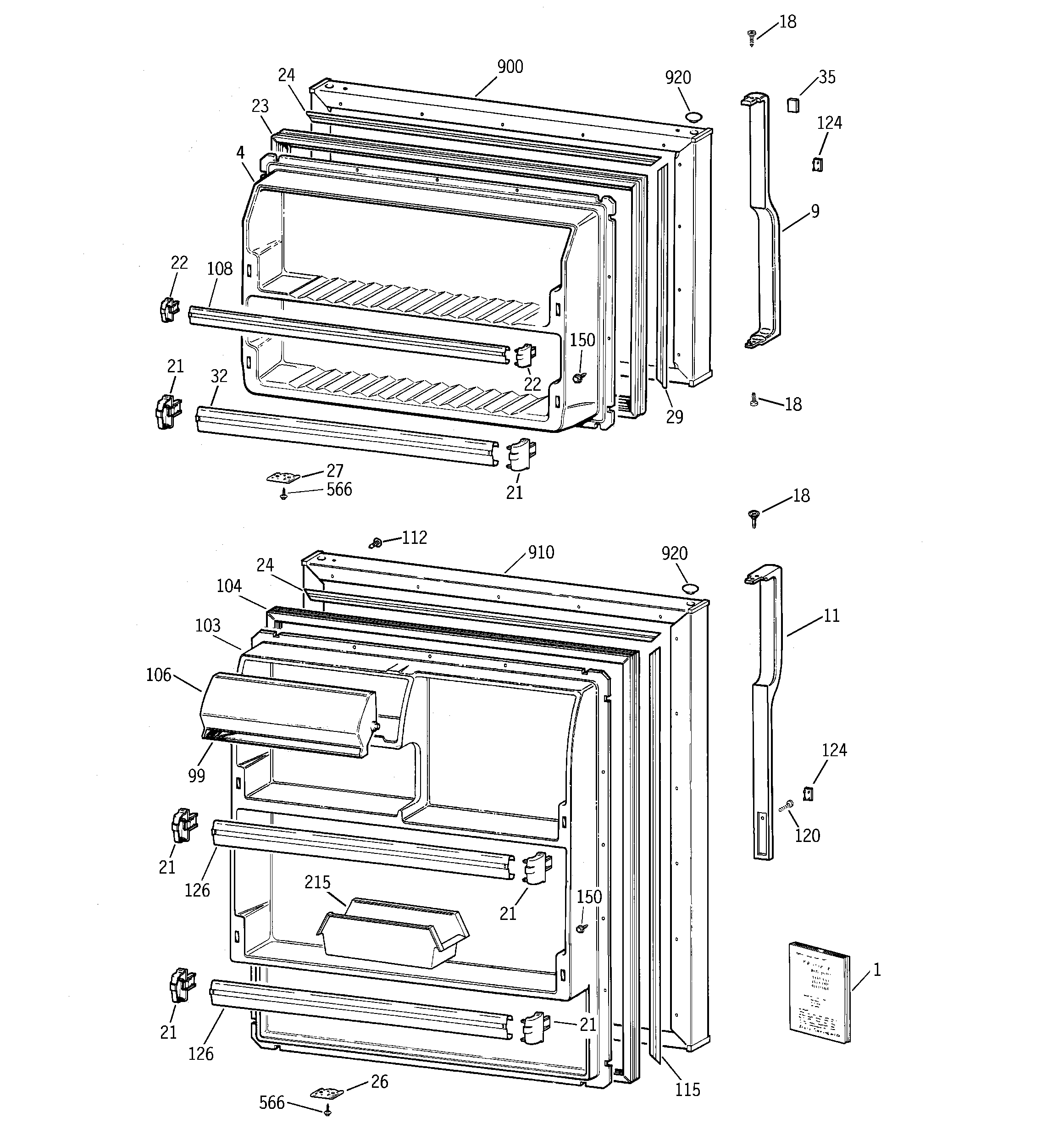 Hotpoint CTX16HABBRWW doors diagram