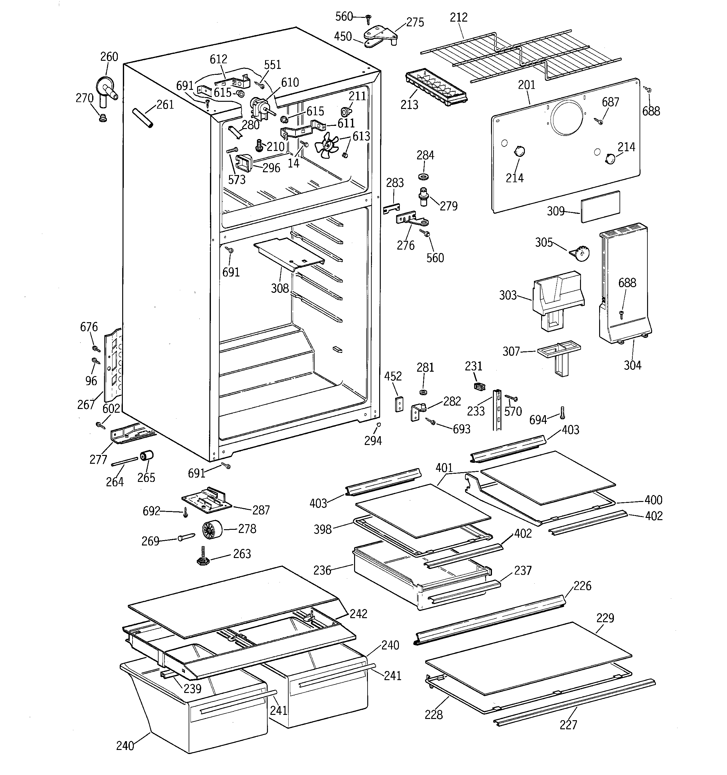 Hotpoint CTX16HABBRWW cabinet diagram