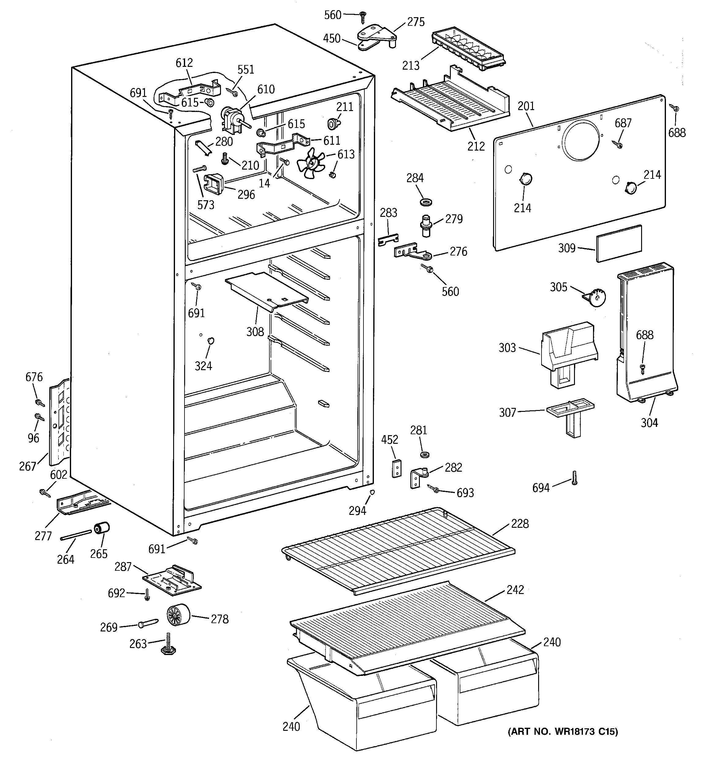 Hotpoint CTX16CABHLAA cabinet diagram