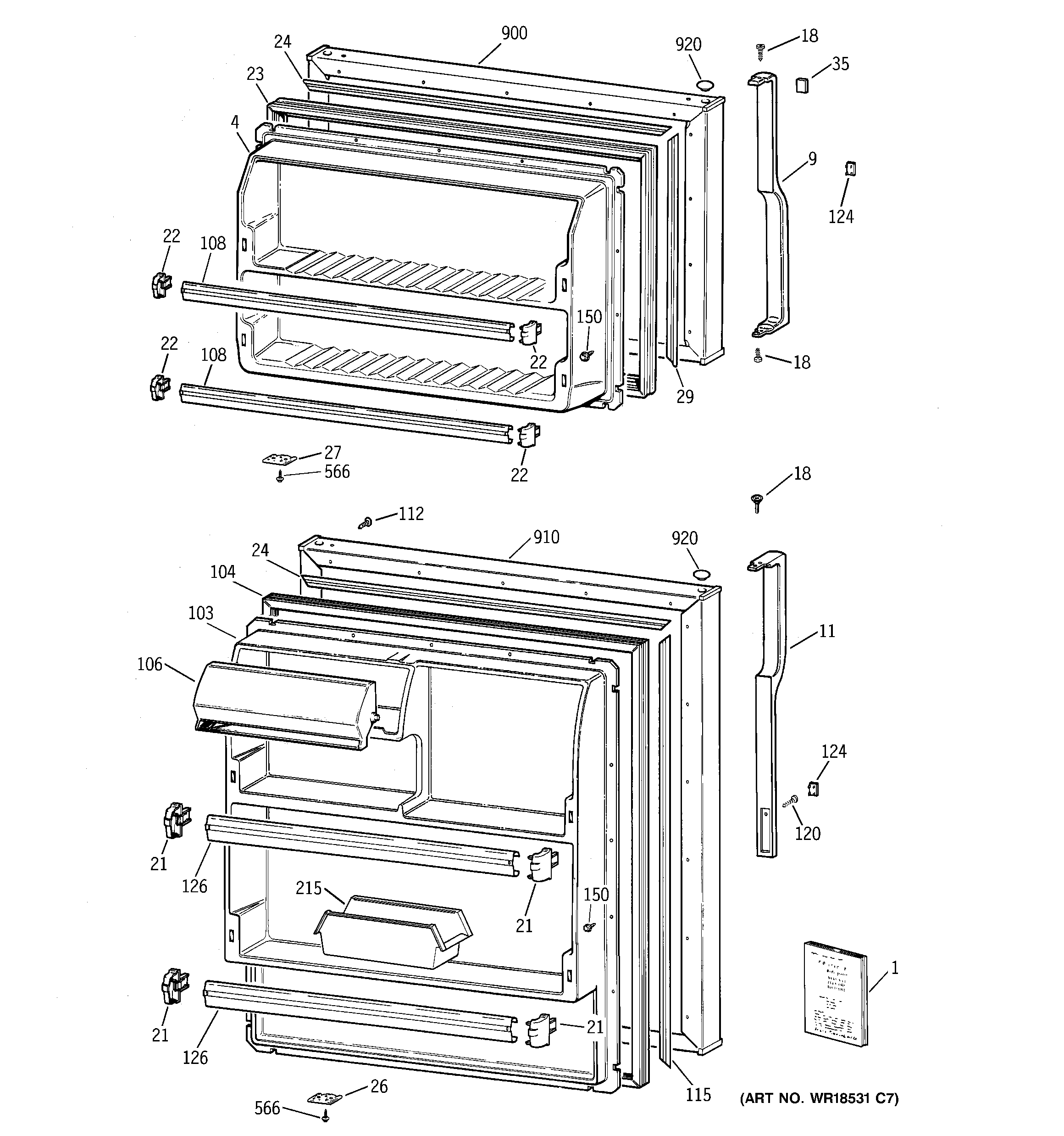 Hotpoint CTX16BABHRAA doors diagram