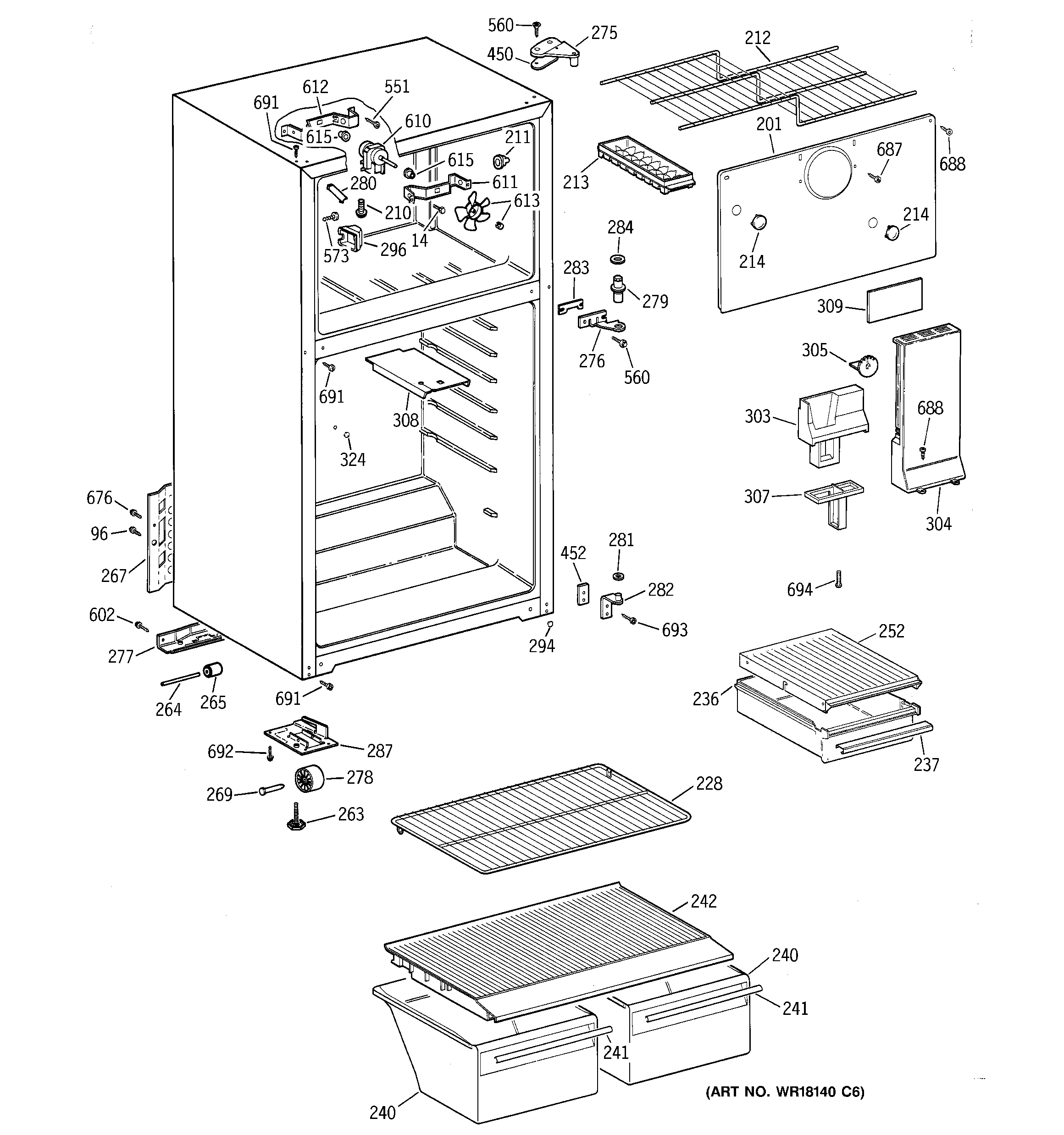 Hotpoint CTX16BABHRAA cabinet diagram