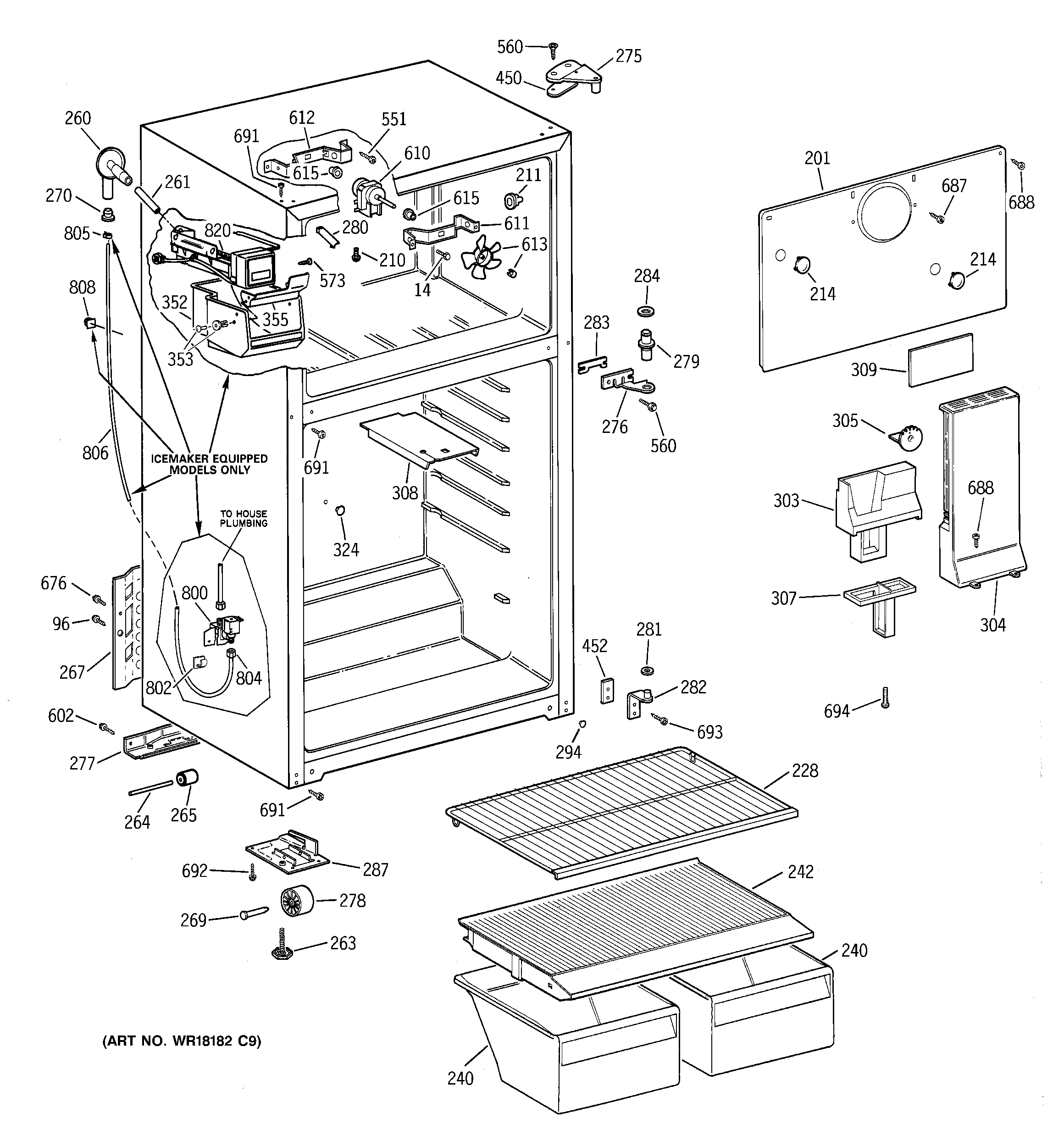 Hotpoint CTX16WIBJRWW cabinet diagram
