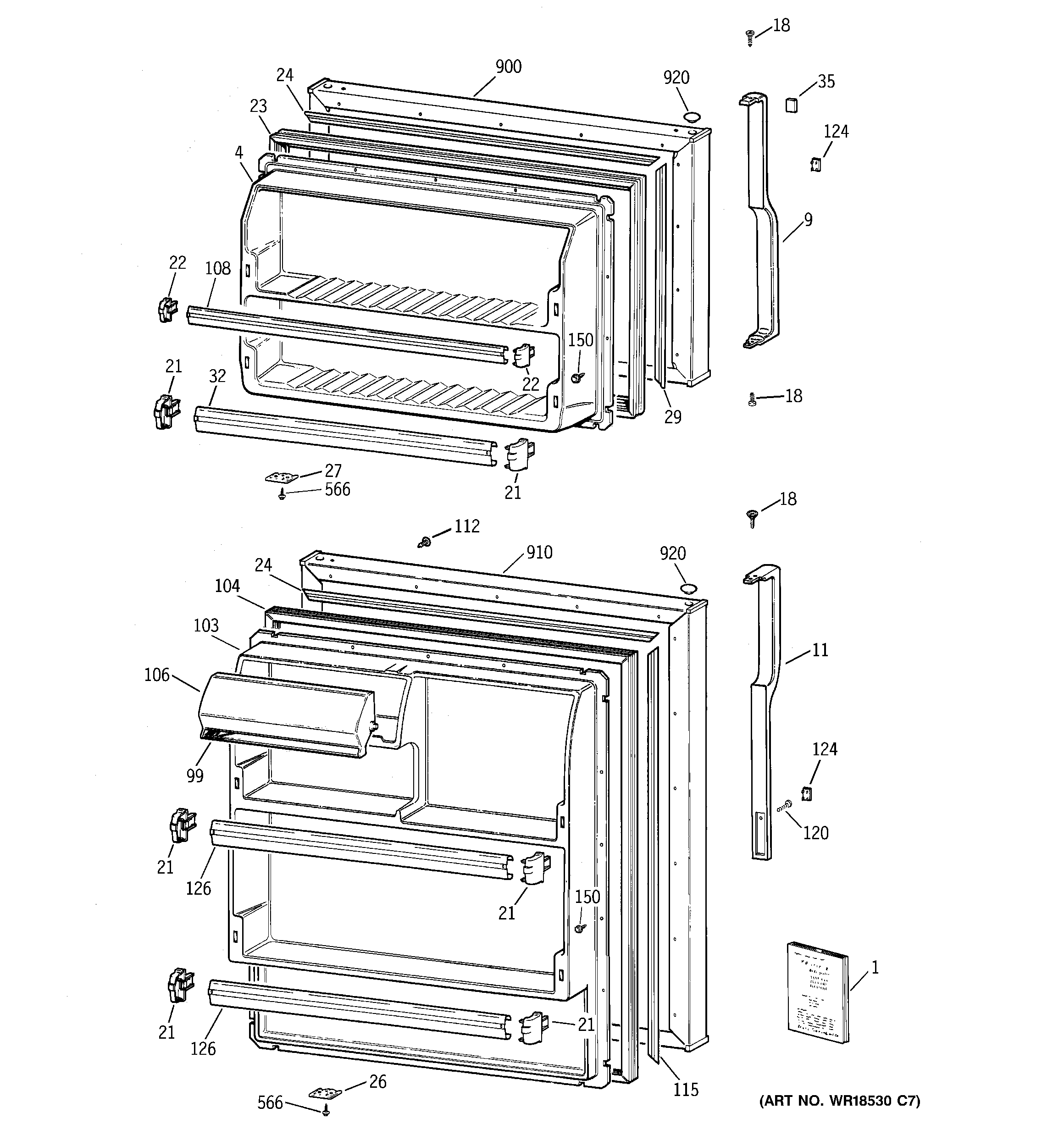 Hotpoint CTX17BABJRAA doors diagram