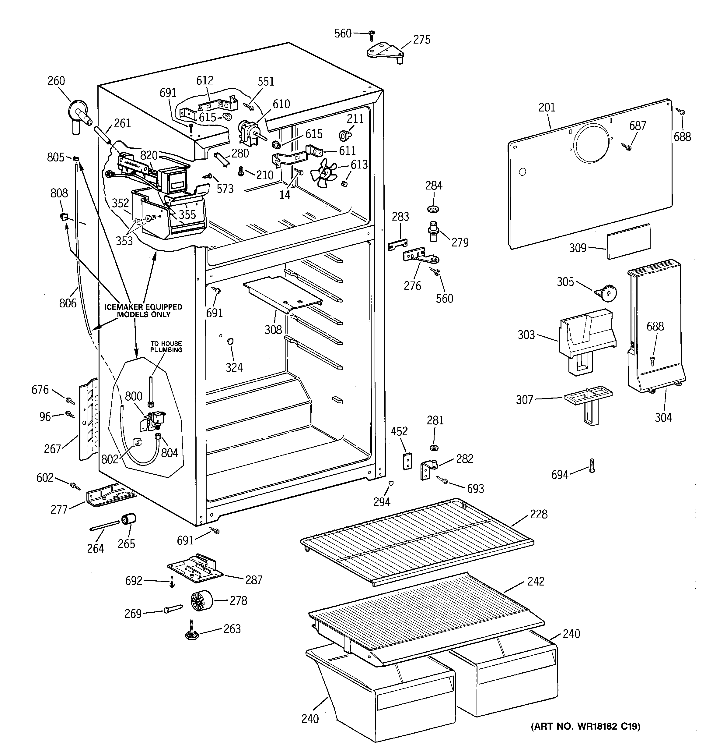 Hotpoint CTX16CIBJRWW cabinet diagram