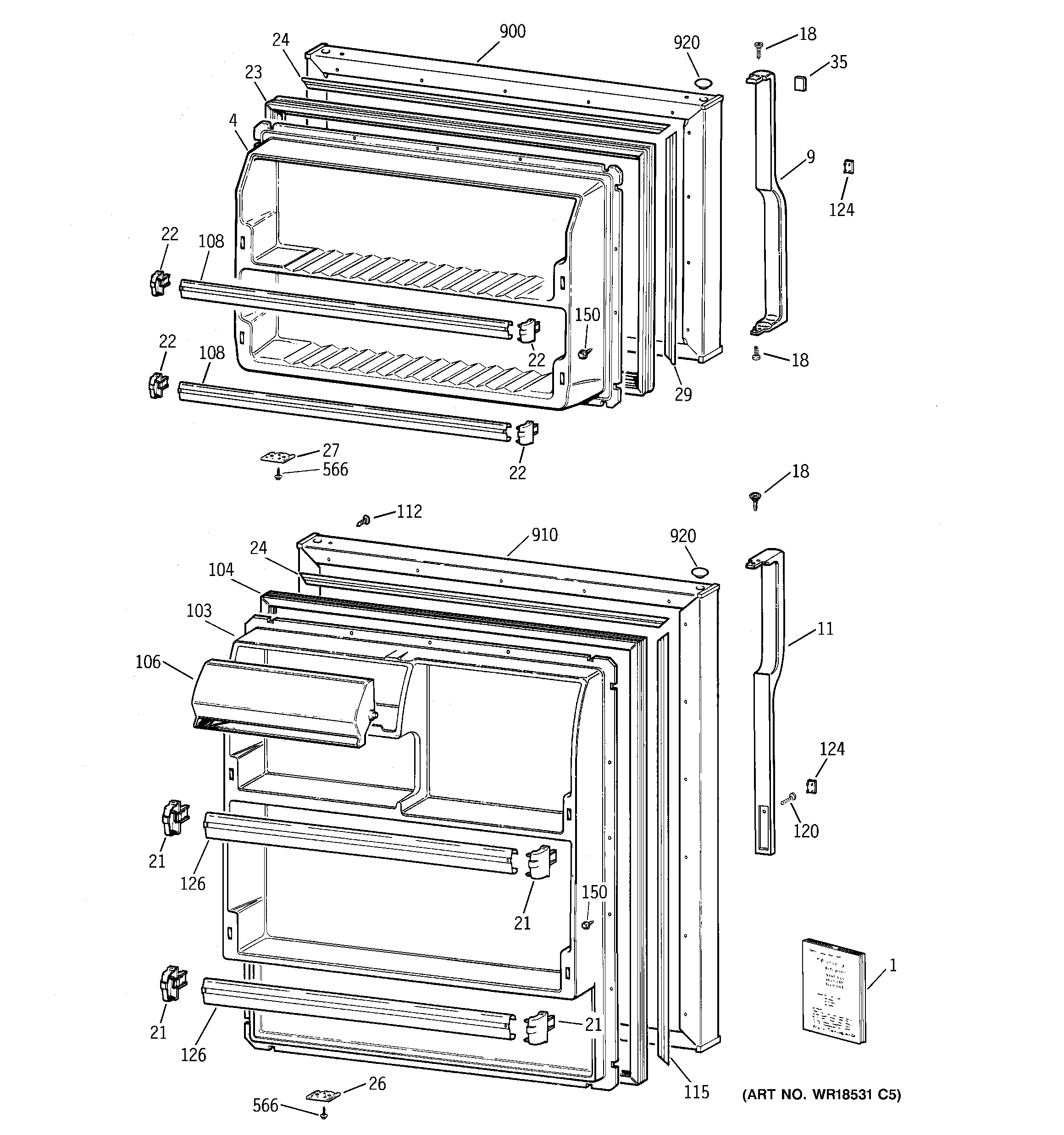 Hotpoint CTX16CIBMRAA doors diagram