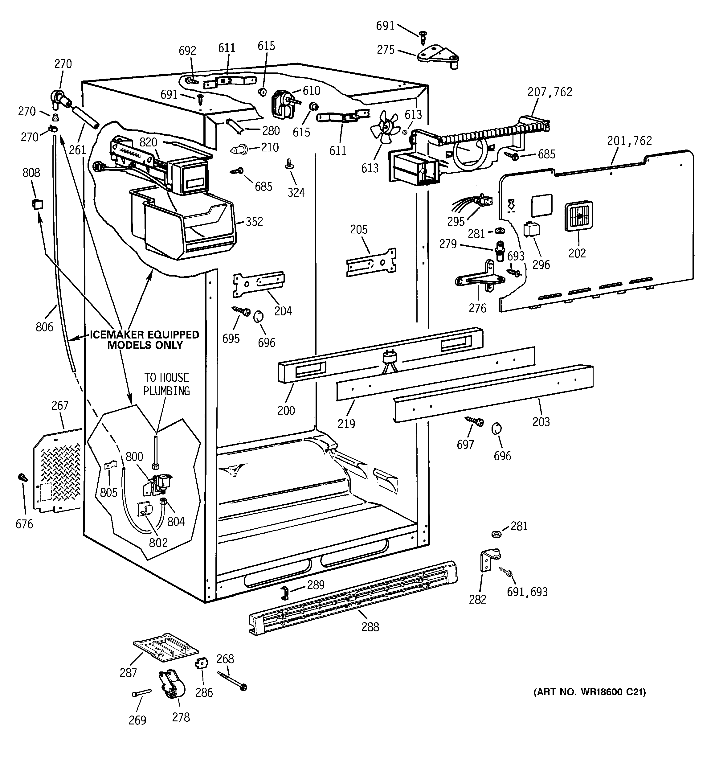 Hotpoint CTX21GICBRAA cabinet diagram