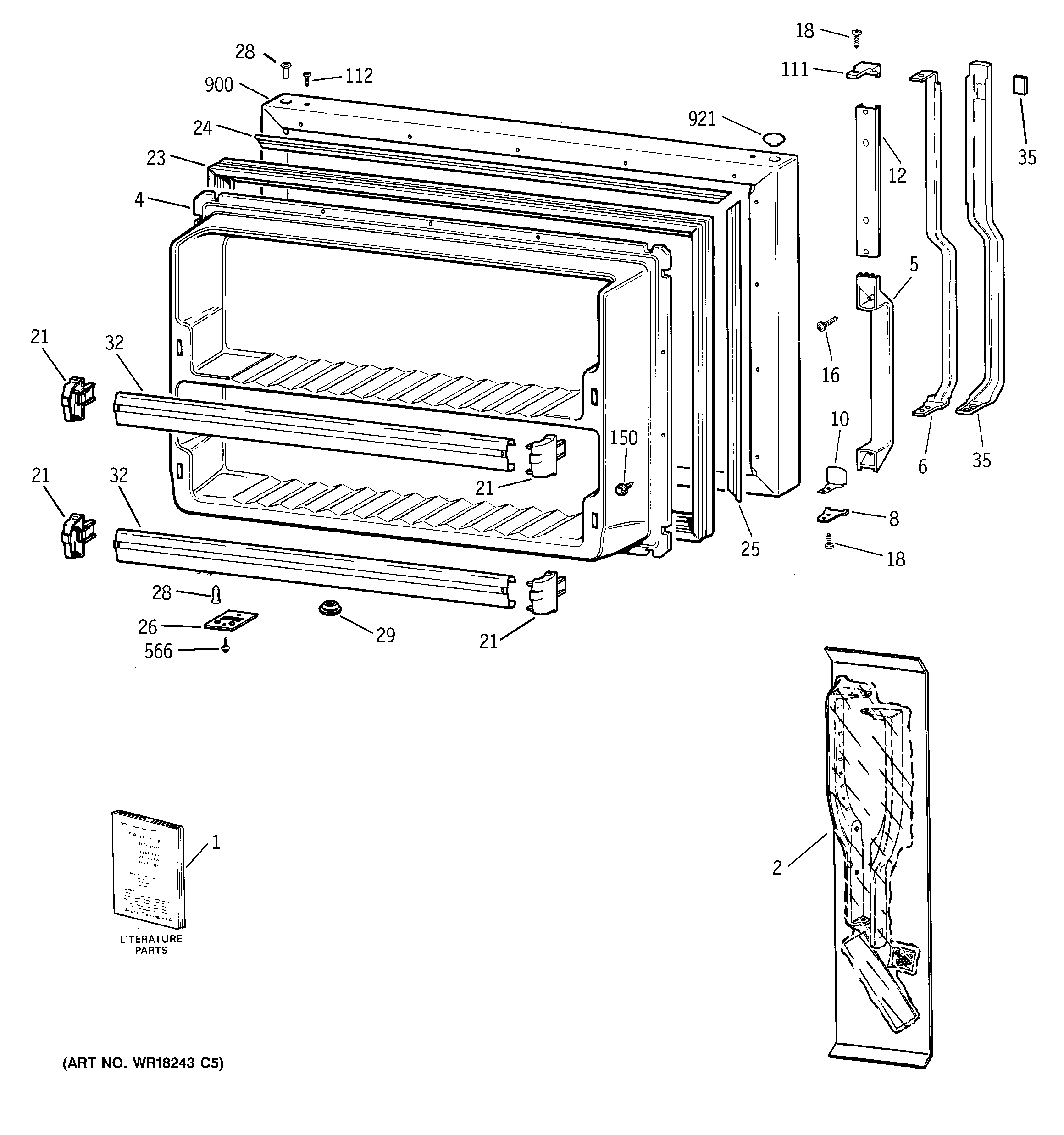 Hotpoint CTX21HABRRAA freezer door diagram