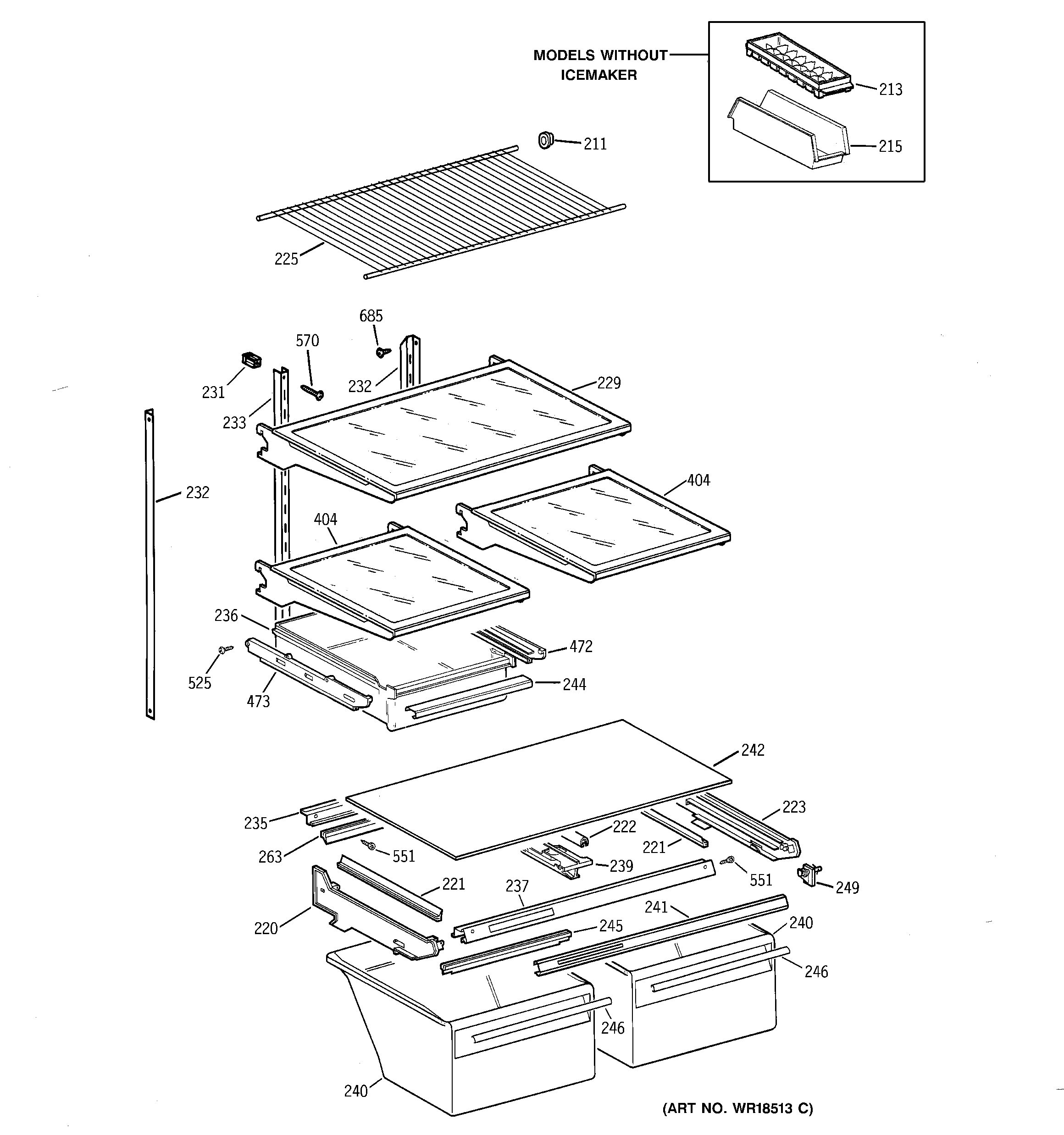 Hotpoint CTX21DABRRWW shelf parts diagram