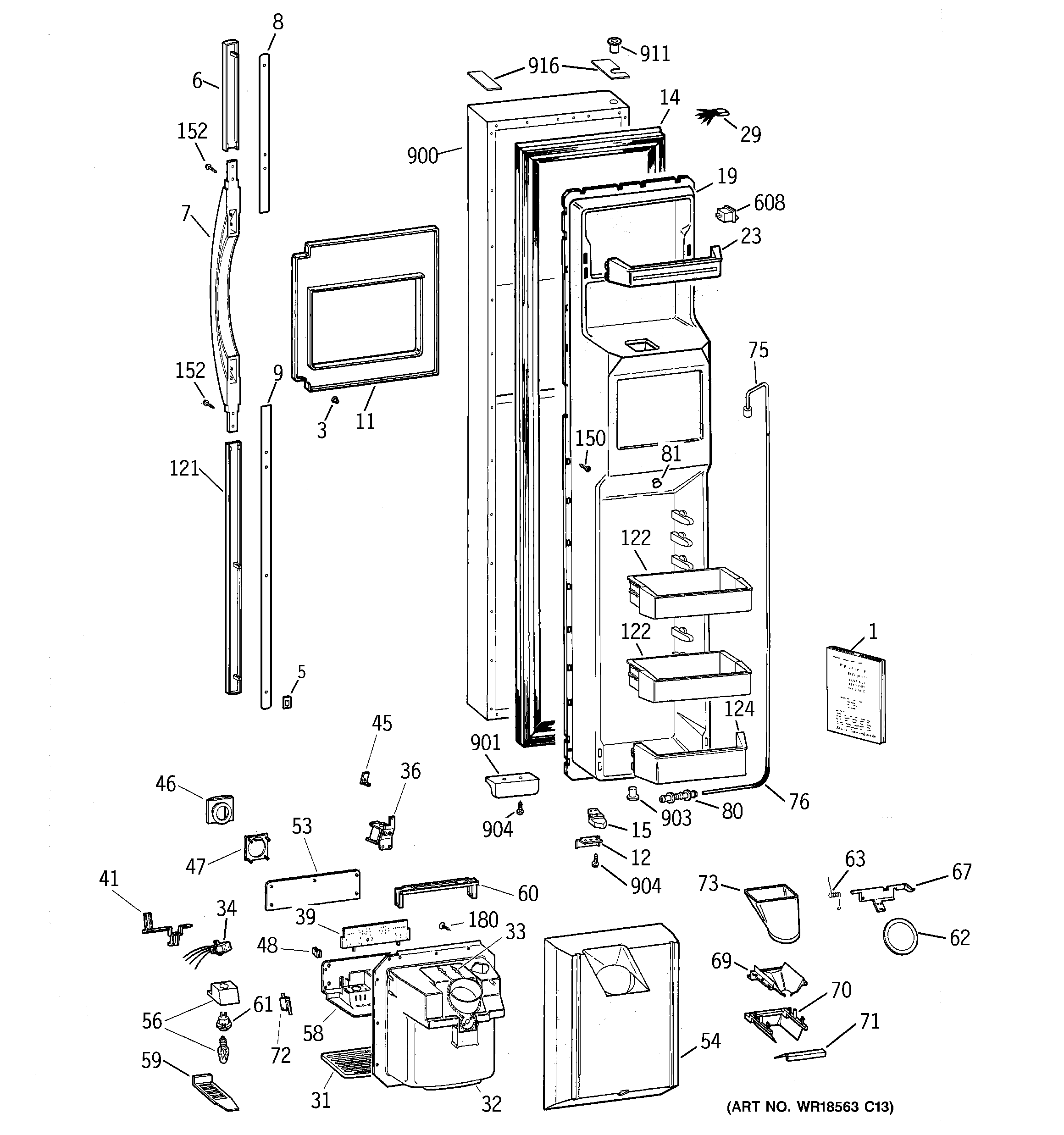 Hotpoint CSK28DRDAAA freezer door diagram