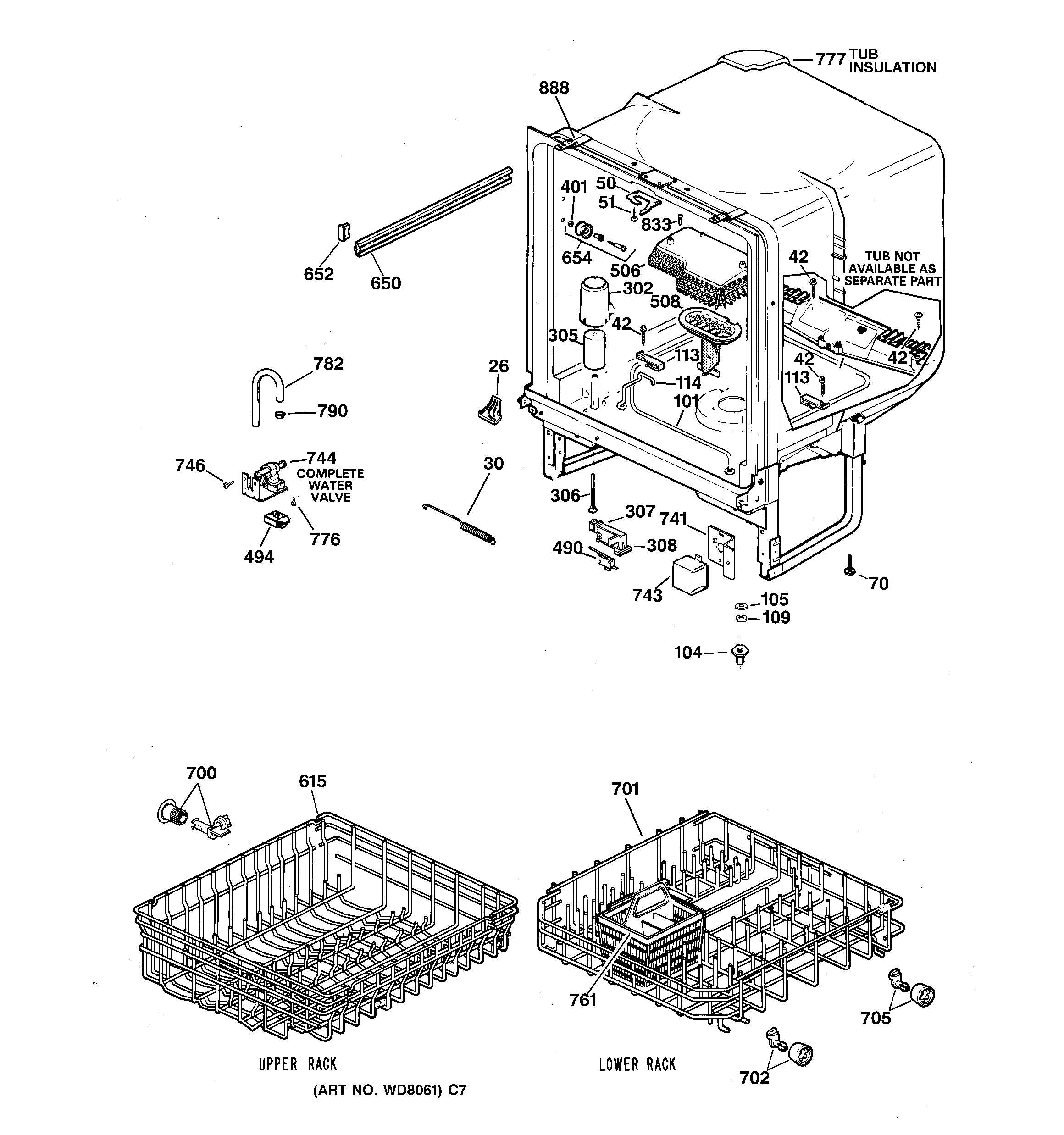 Hotpoint HDA1000Z08WH body parts diagram