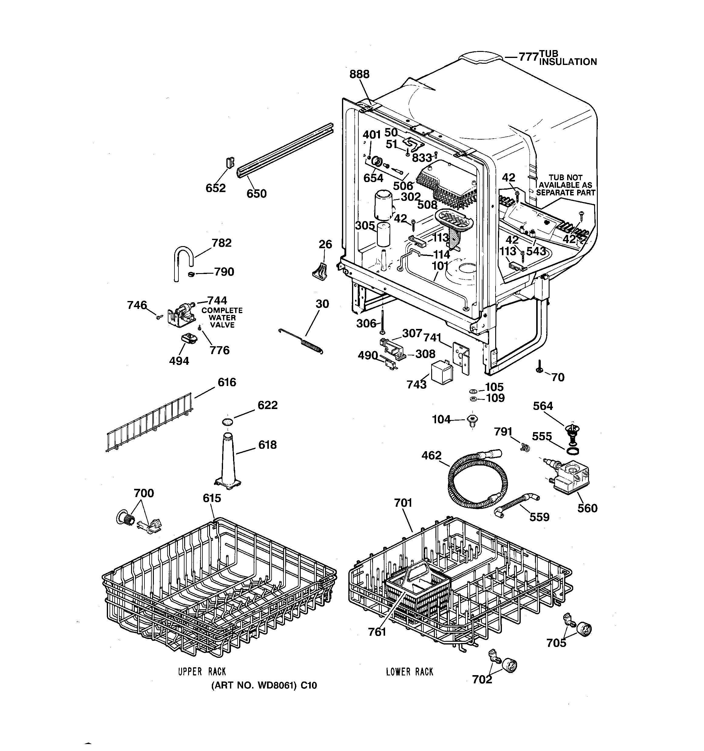 Hotpoint HDA3400F00AA body parts diagram