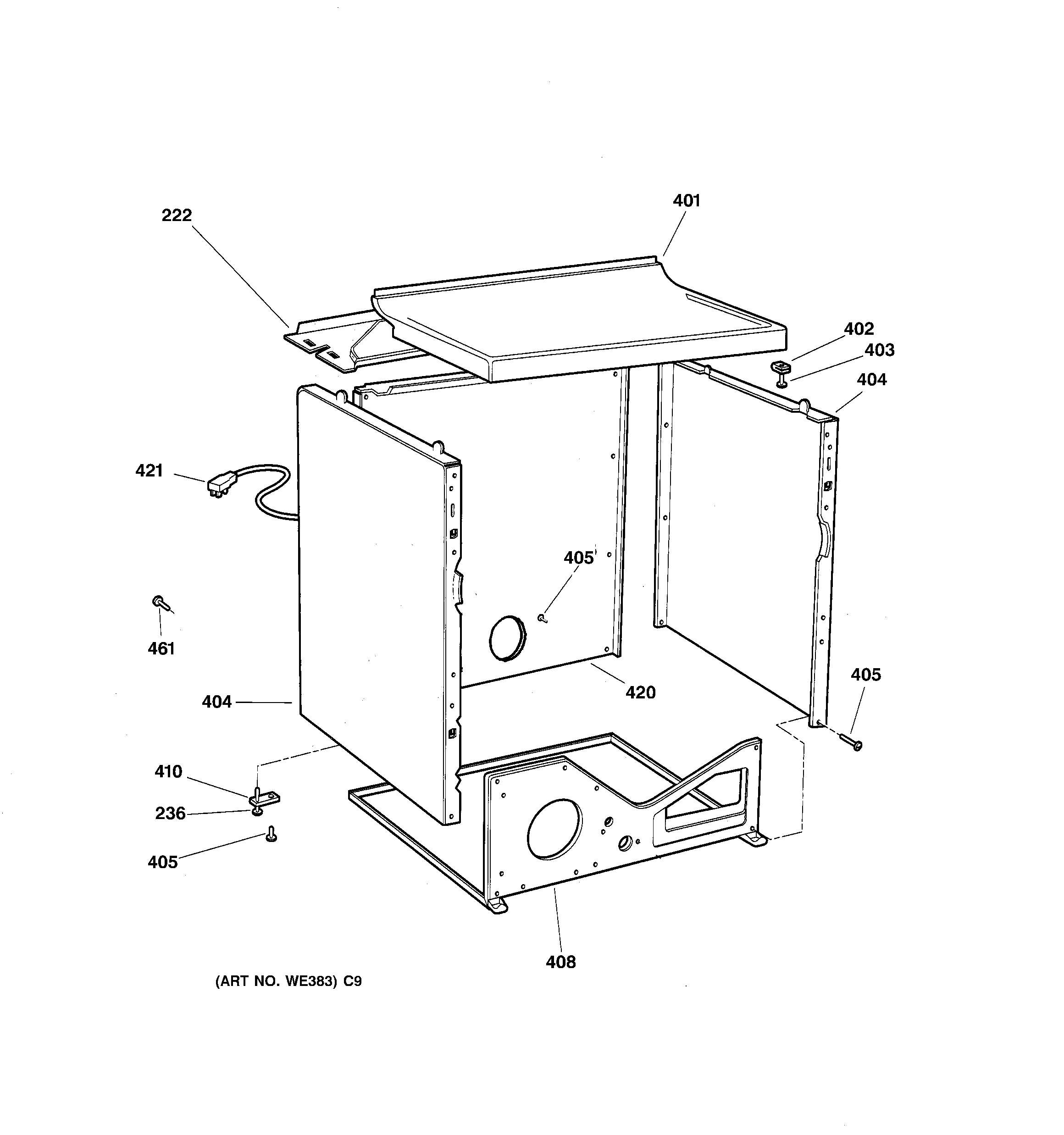 Hotpoint NWXR473GV2WW cabinet diagram