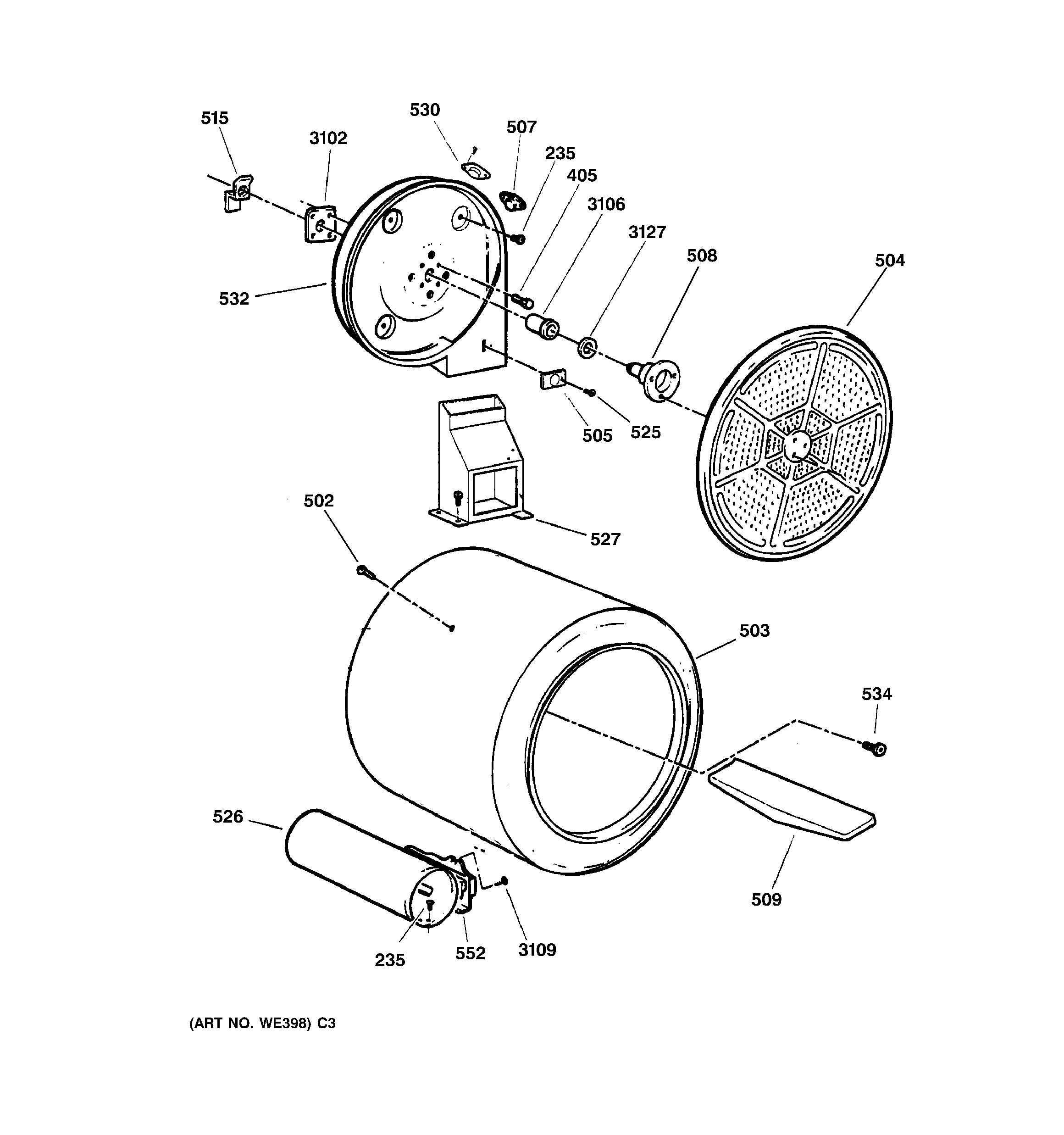 Hotpoint NWXR473GV2WW drum diagram