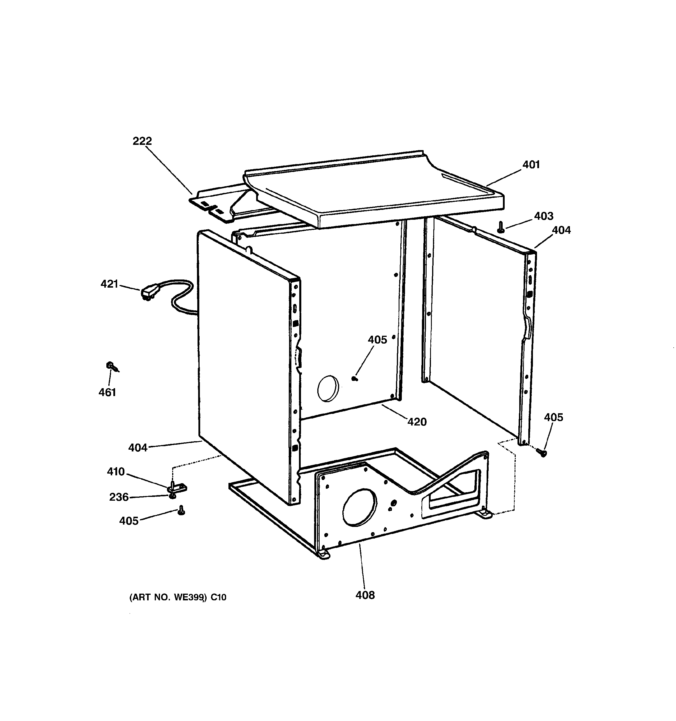 Hotpoint NJSR453GW2AA backsplash, blower and drive assemb diagram