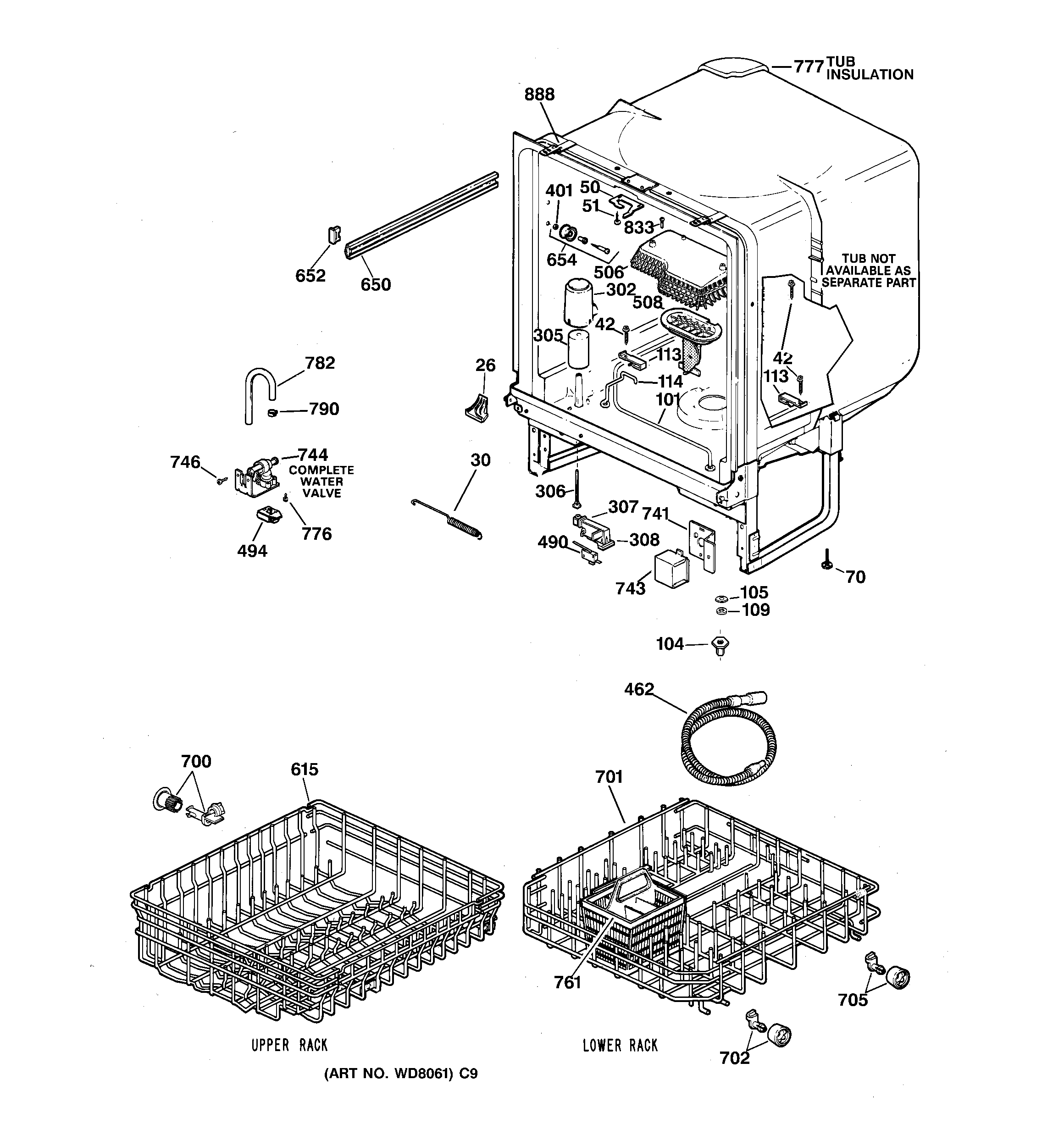 Hotpoint HDA2200F01WW body parts diagram