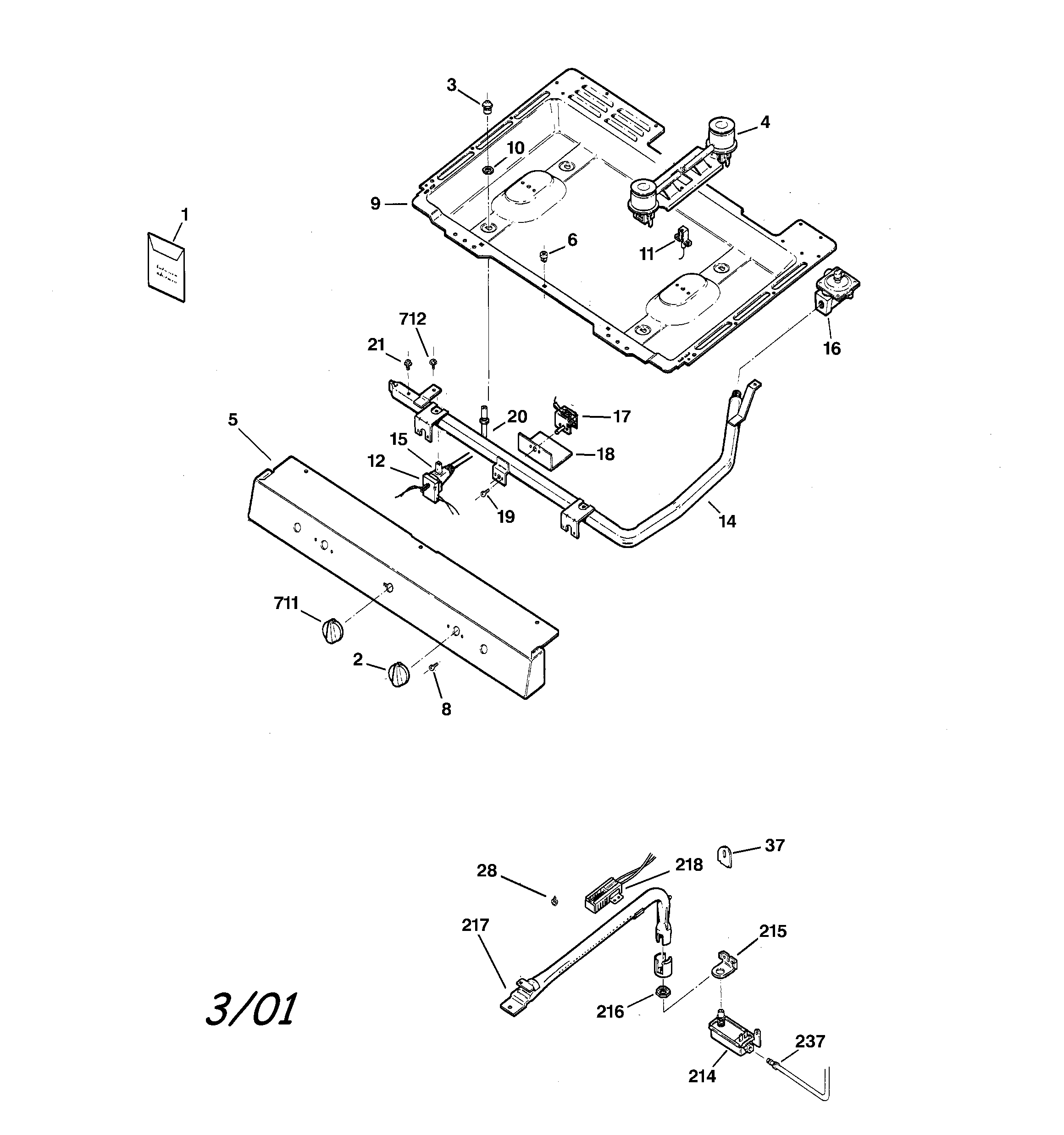 Hotpoint RGB508PEA2WH gas & burner parts diagram