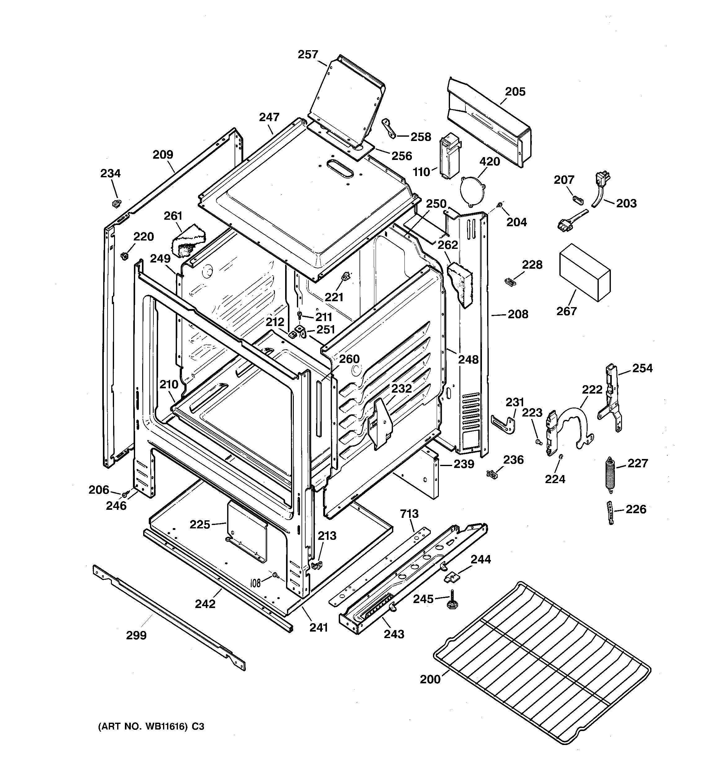 Hotpoint RGB508PEA2WH body parts diagram