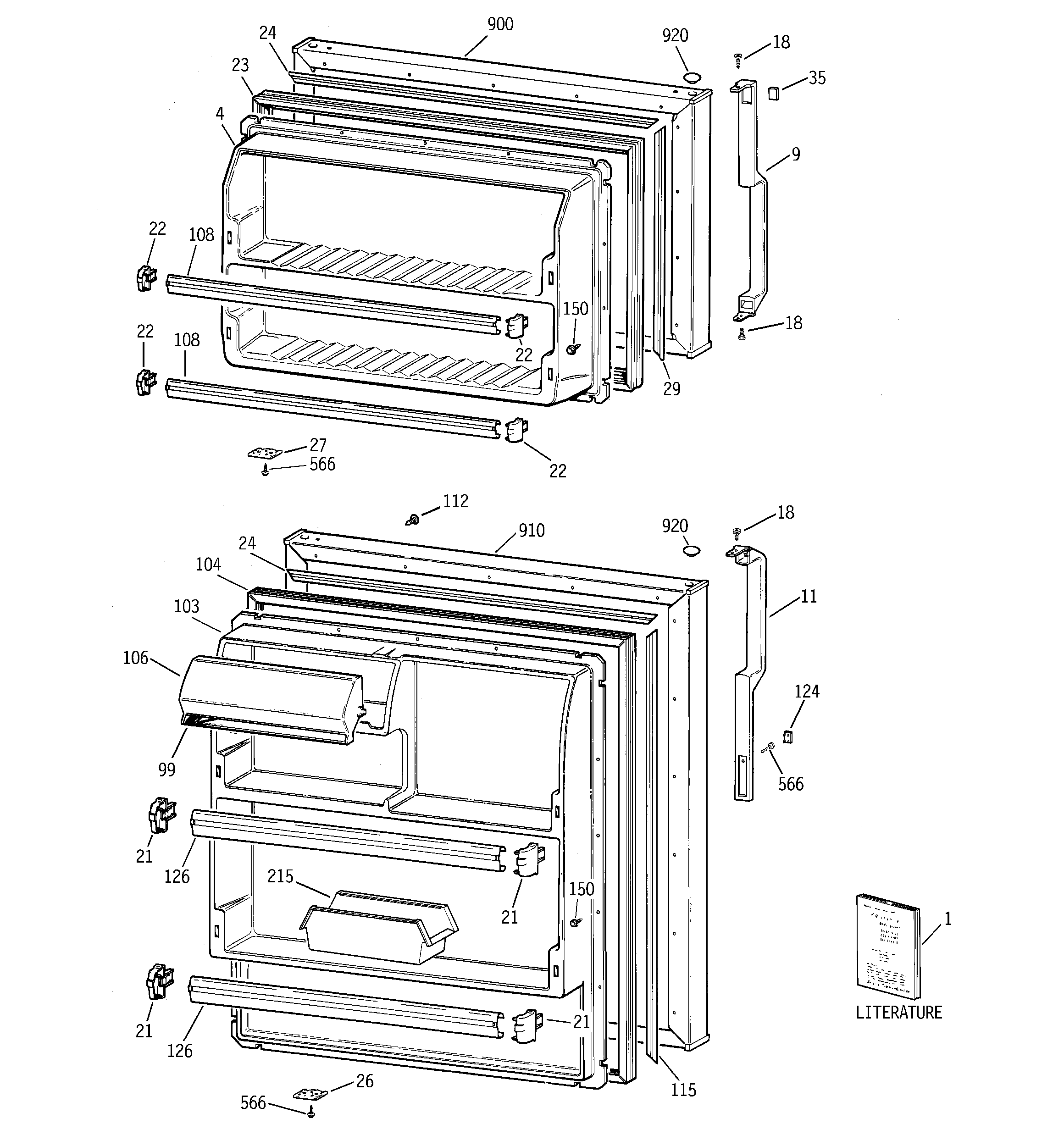 Hotpoint HTG16BBMCRWW doors diagram
