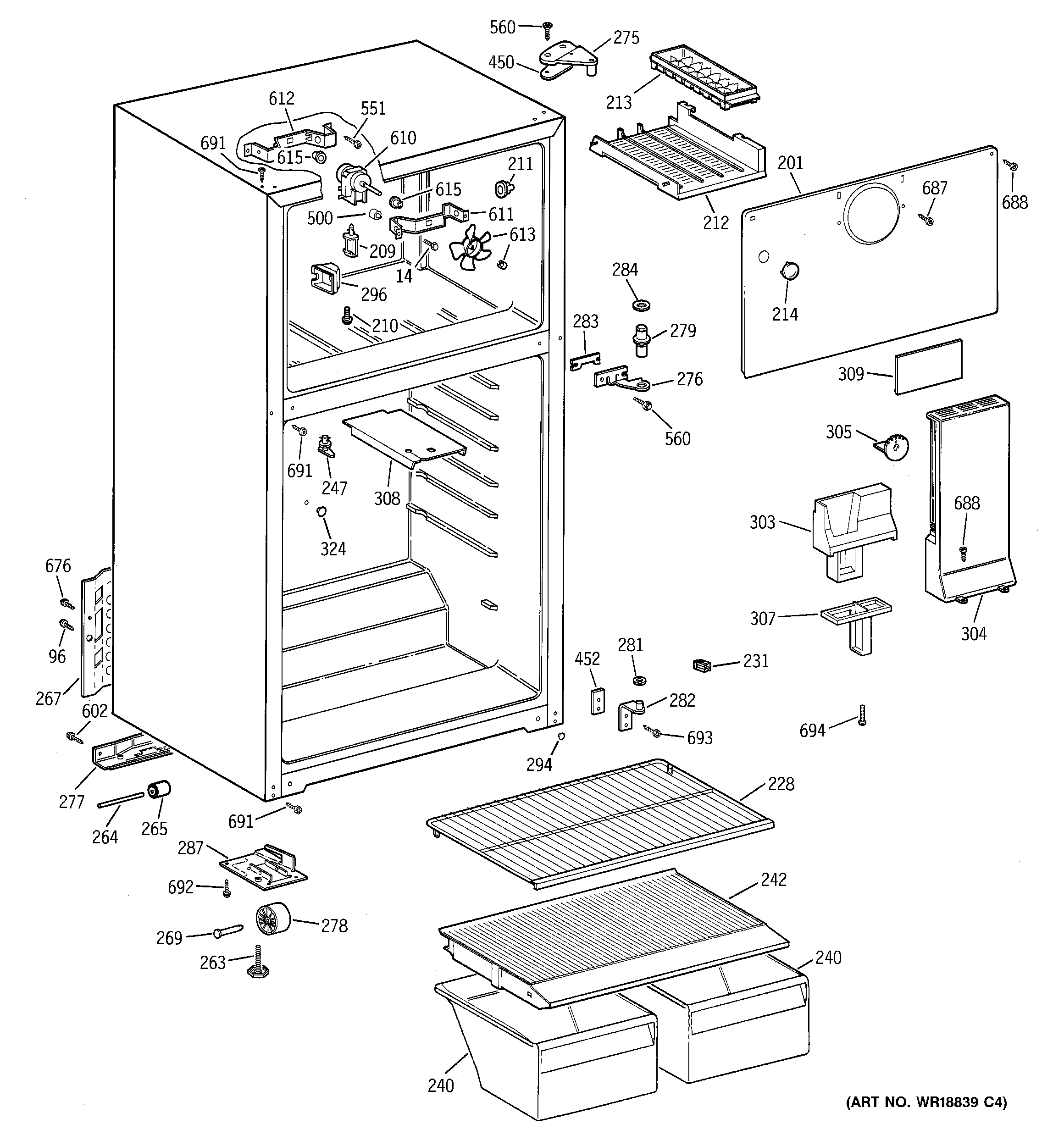 Hotpoint HTS16BBMBLAA cabinet diagram