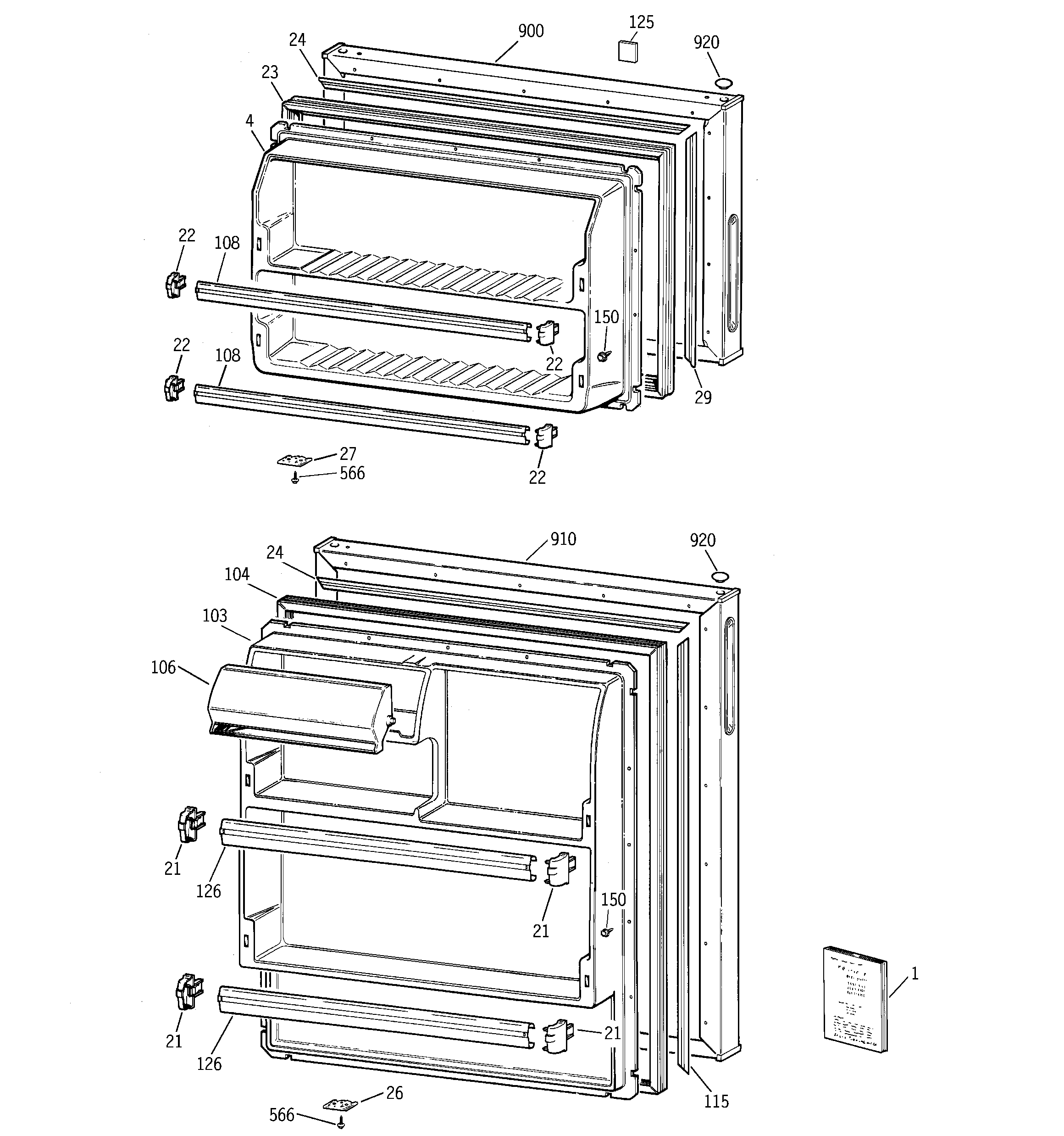Hotpoint HTR15BBMBRAA doors diagram